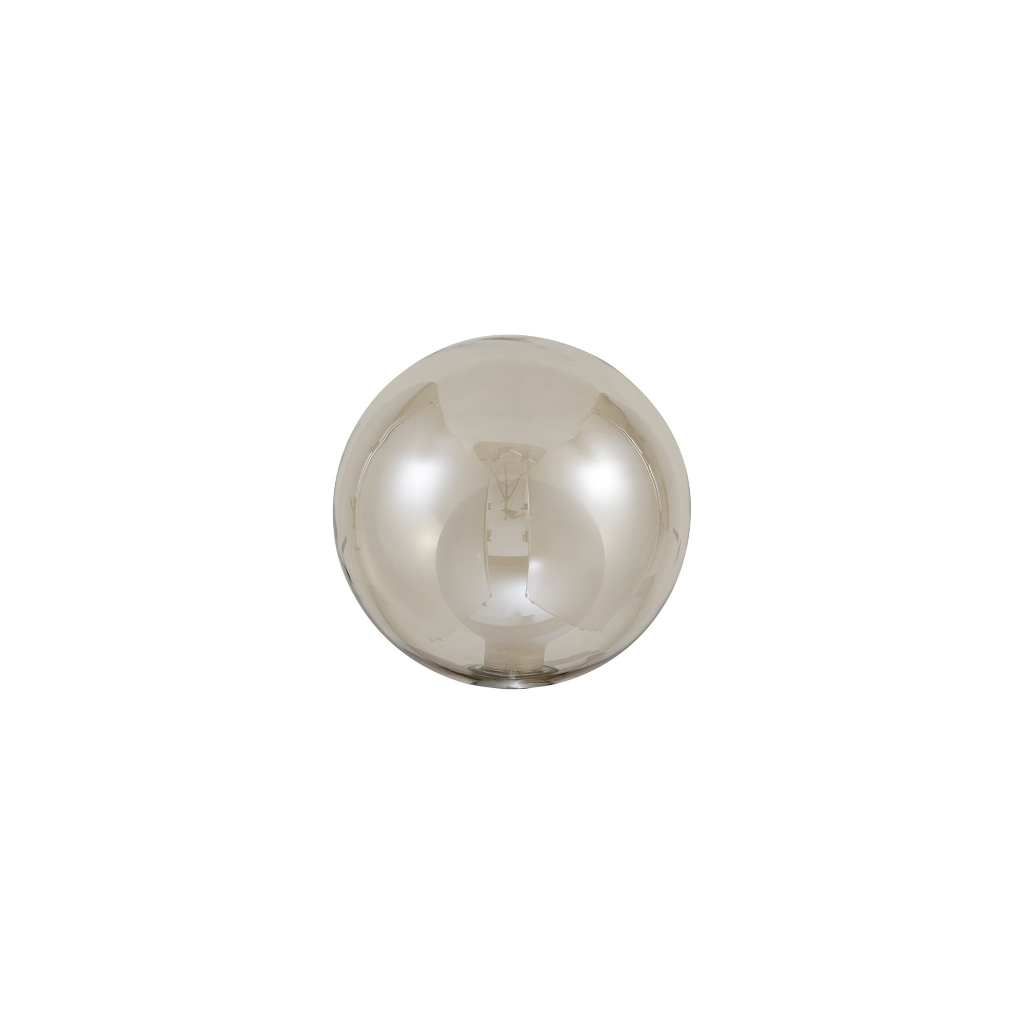Fabula Tamworth 3 Light Telescopic Semi Flush - Round Shades with Inner Frosted Globes - French Gold, Cognac & Frosted Glass