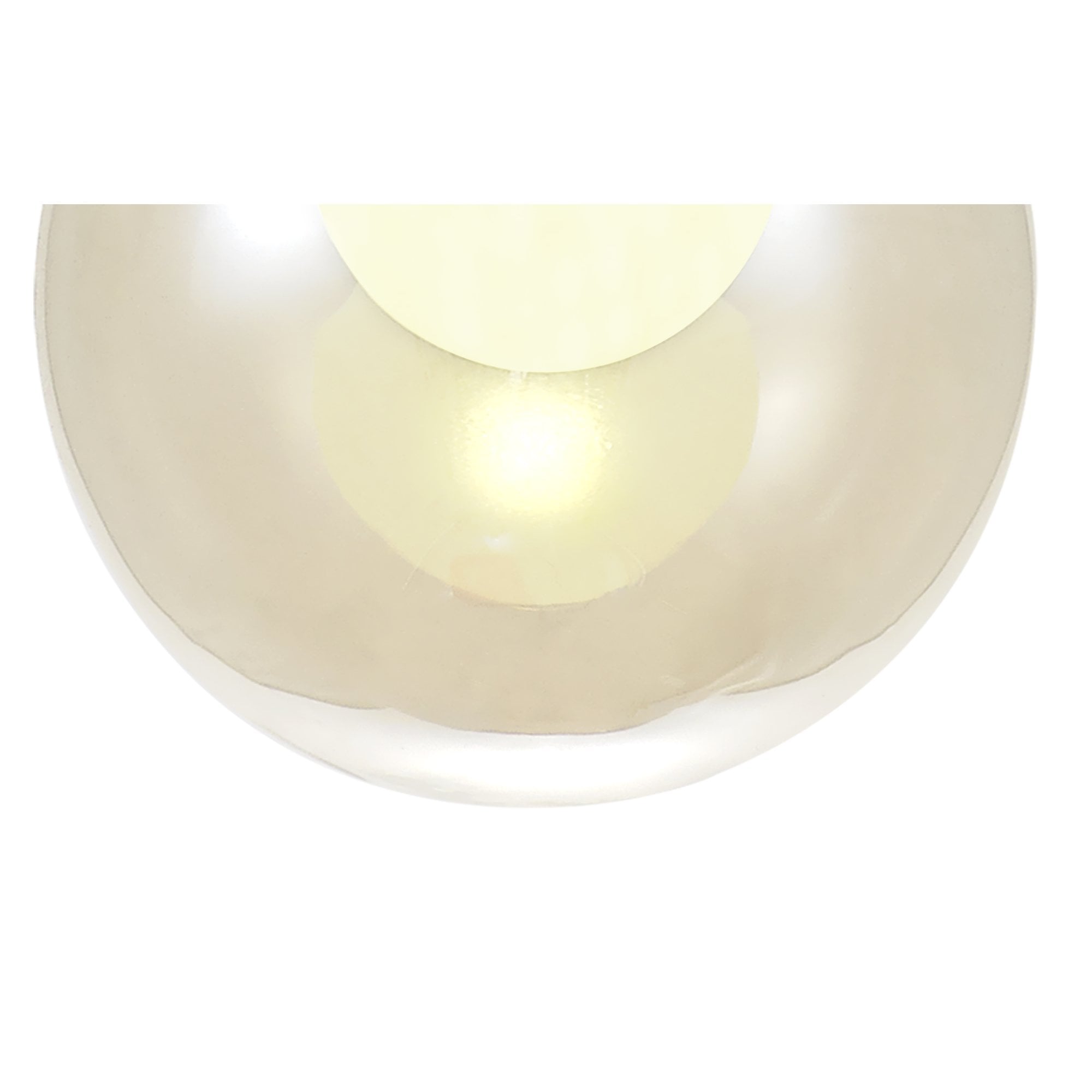 Fabula Tamworth 3 Light Telescopic Semi Flush - Round Shades with Inner Frosted Globes - French Gold, Cognac & Frosted Glass
