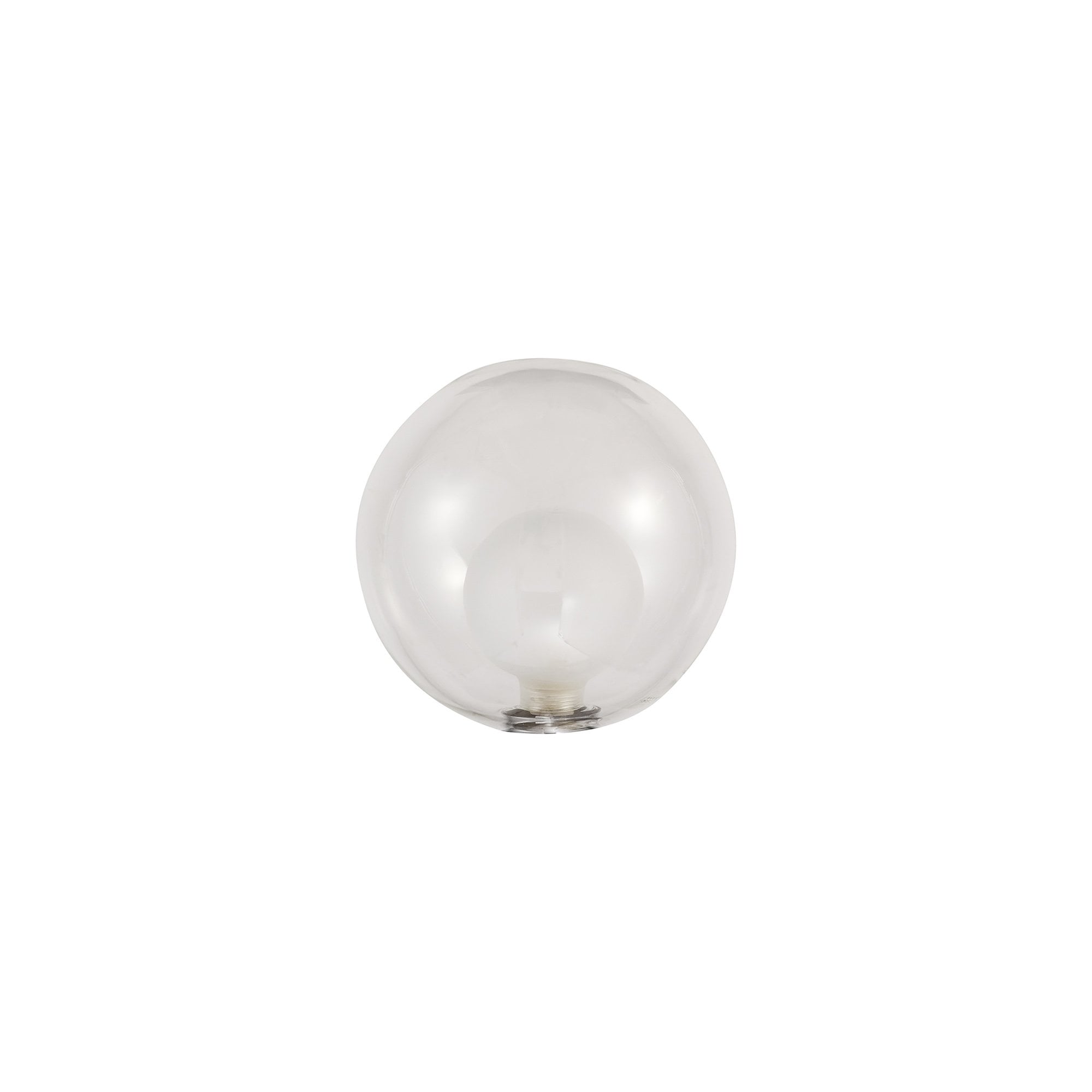 Fabula Tamworth 8 Light Telescopic Semi Flush - Round Shades with Inner Frosted Globes - French Gold, Clear & Frosted Glass