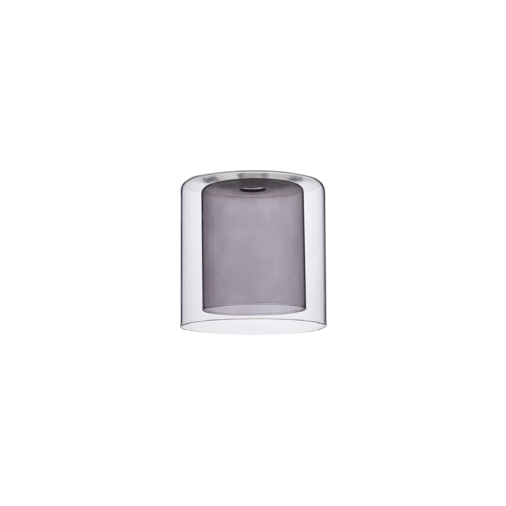 Fabula Tamworth 8 Light Telescopic Semi Flush - Medium Cylinder Shades with Clear Outer Glass - French Gold, Smoked & Clear Glass