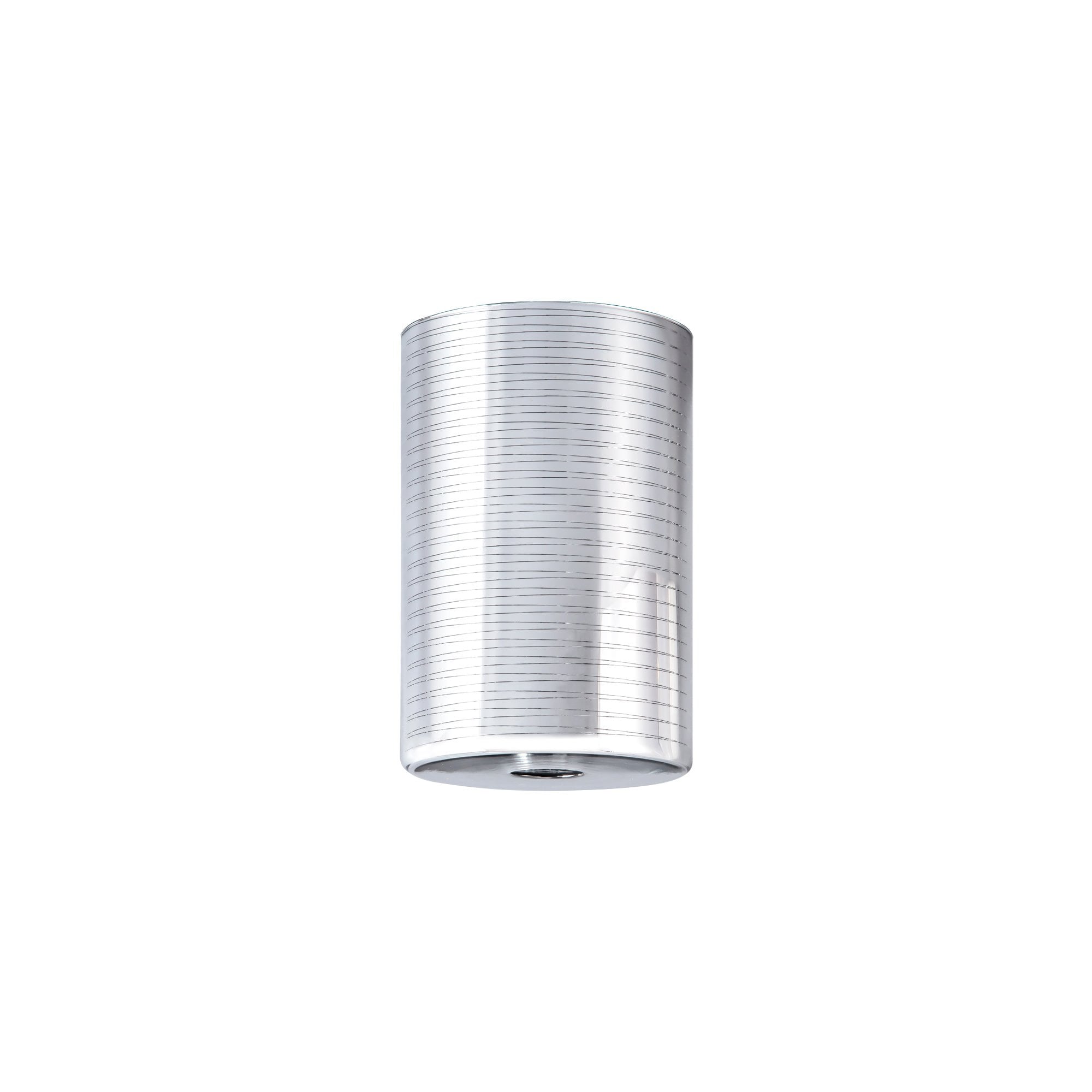 Fabula Tamworth 8 Light Telescopic Semi Flush - Medium Cylinder Shades - French Gold & Chrome Lined Glass