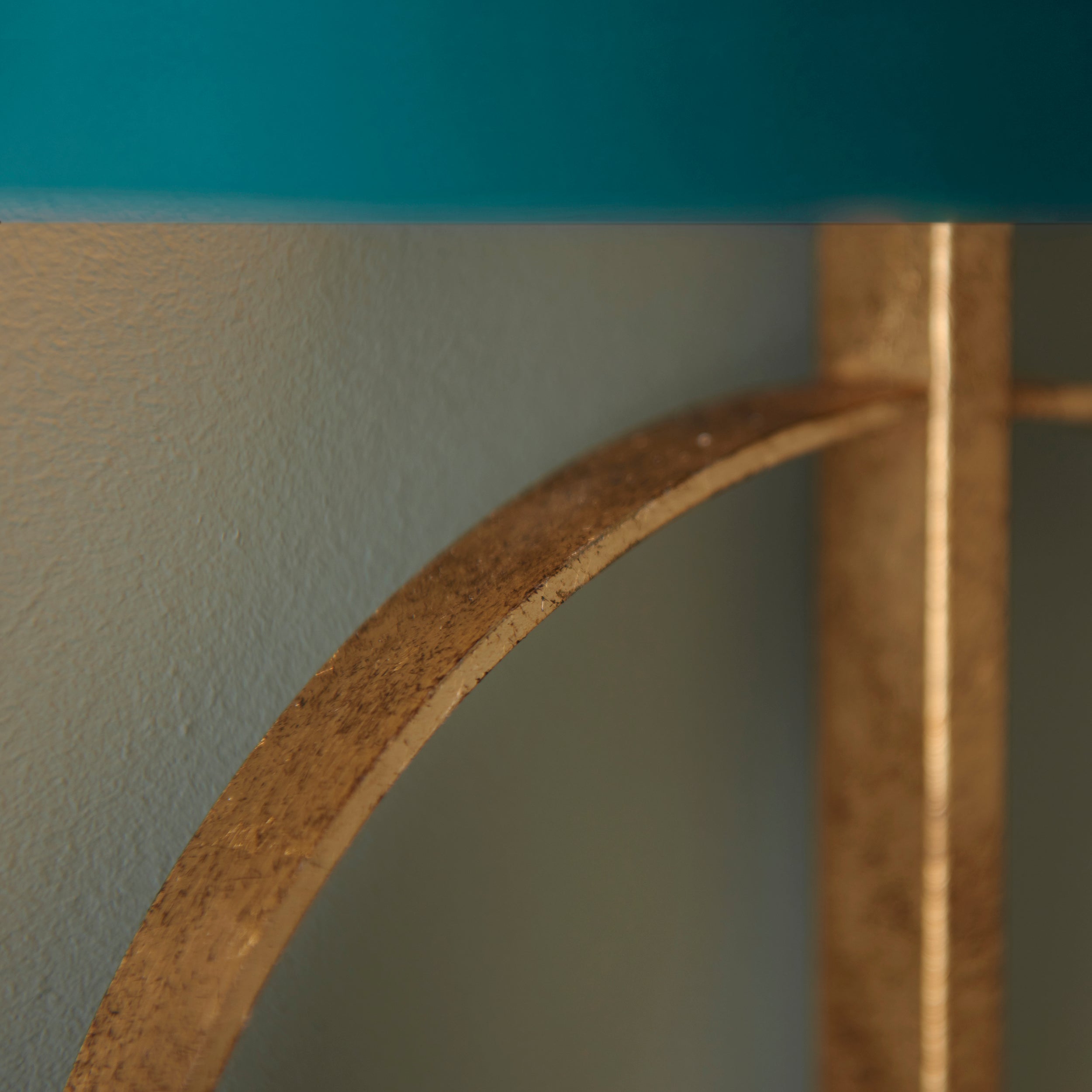 Utopia Interlink Wall Light - Antique Gold With Teal Shade