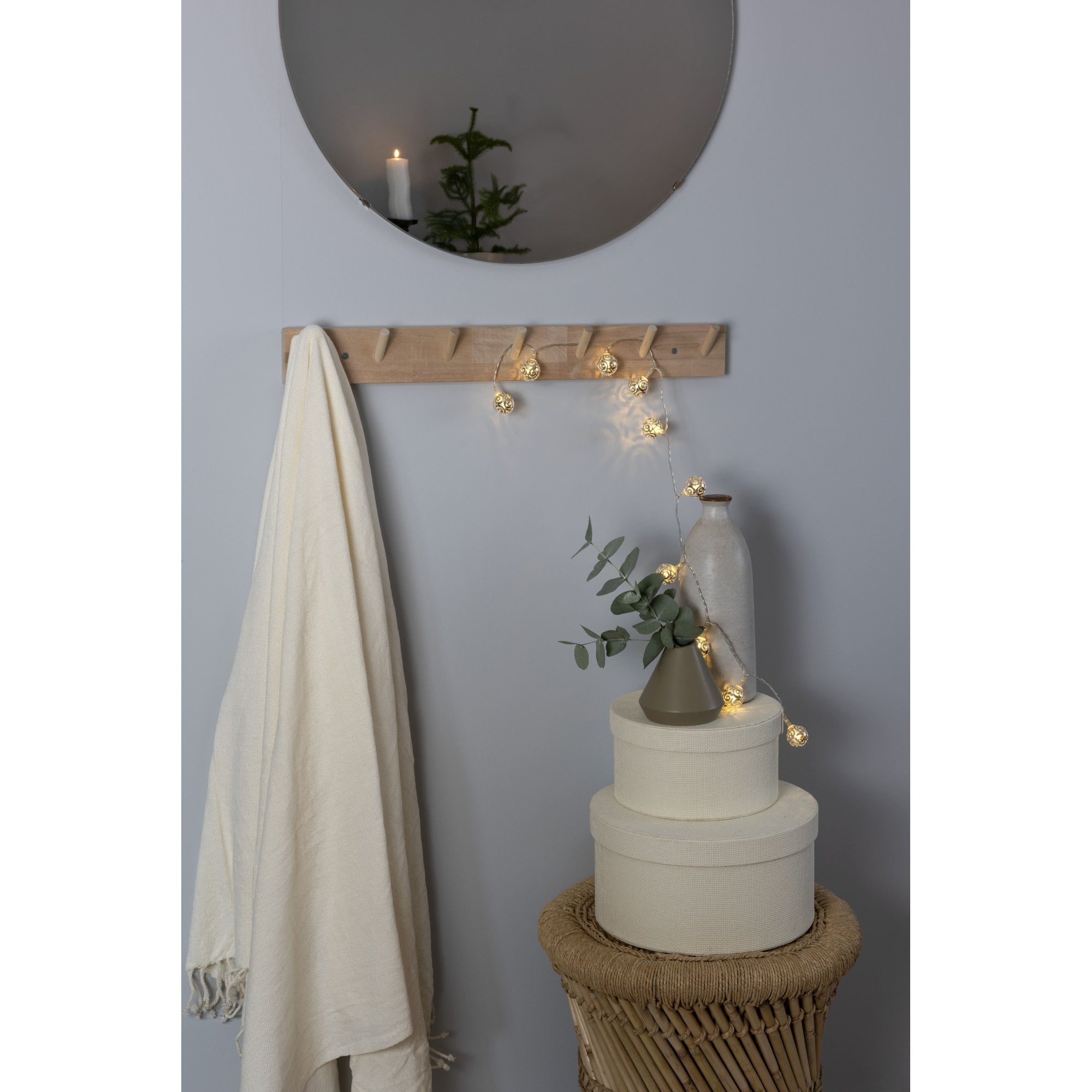 Konstsmide Festoon 0.9m Decorative Light Set - 10 LED Swirl Metal Balls - Silver - Battery Operated