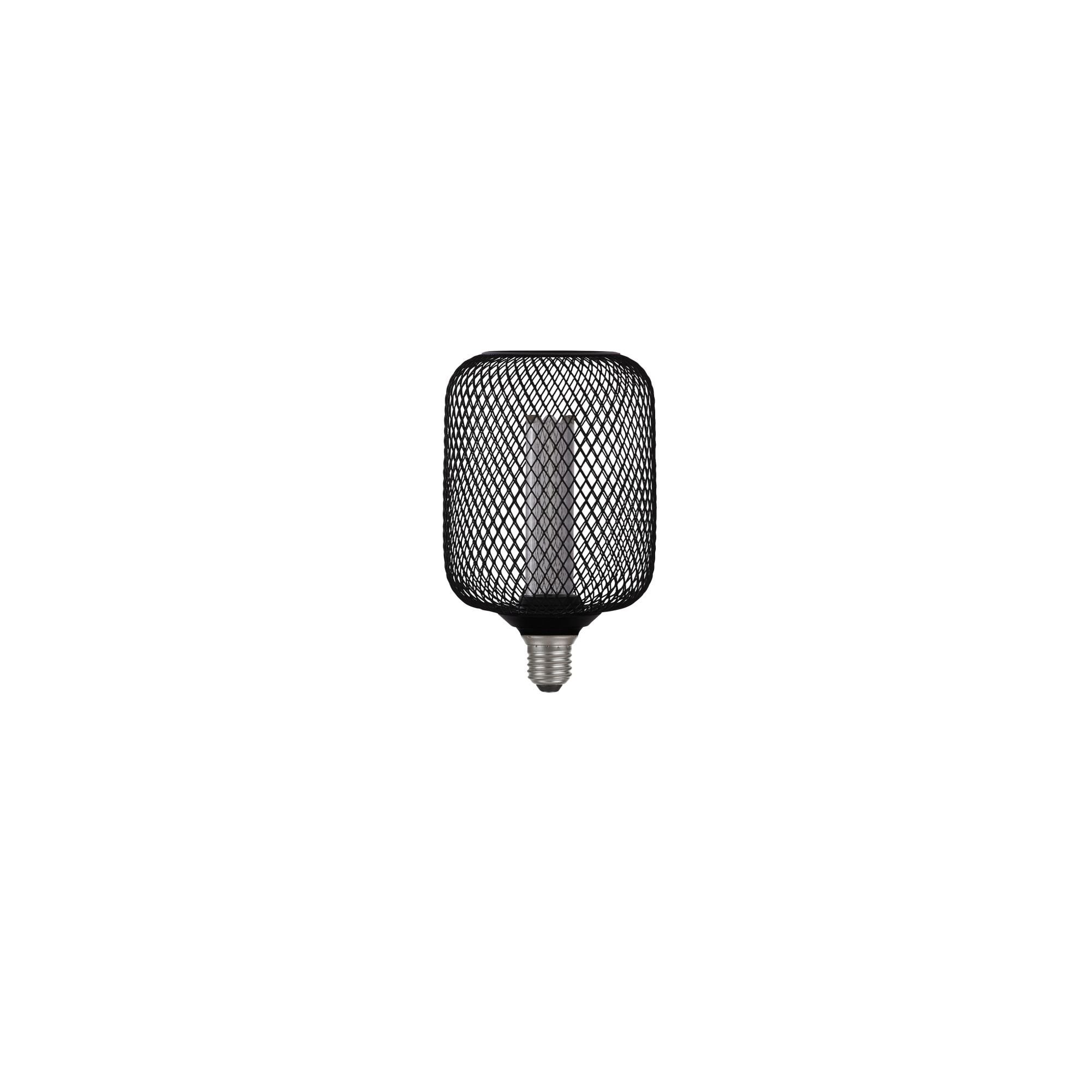 Searchlight E27 LED 3.5W Wire Mesh Effect Drum Lamp - 1800K - Dimmable - Black Metal