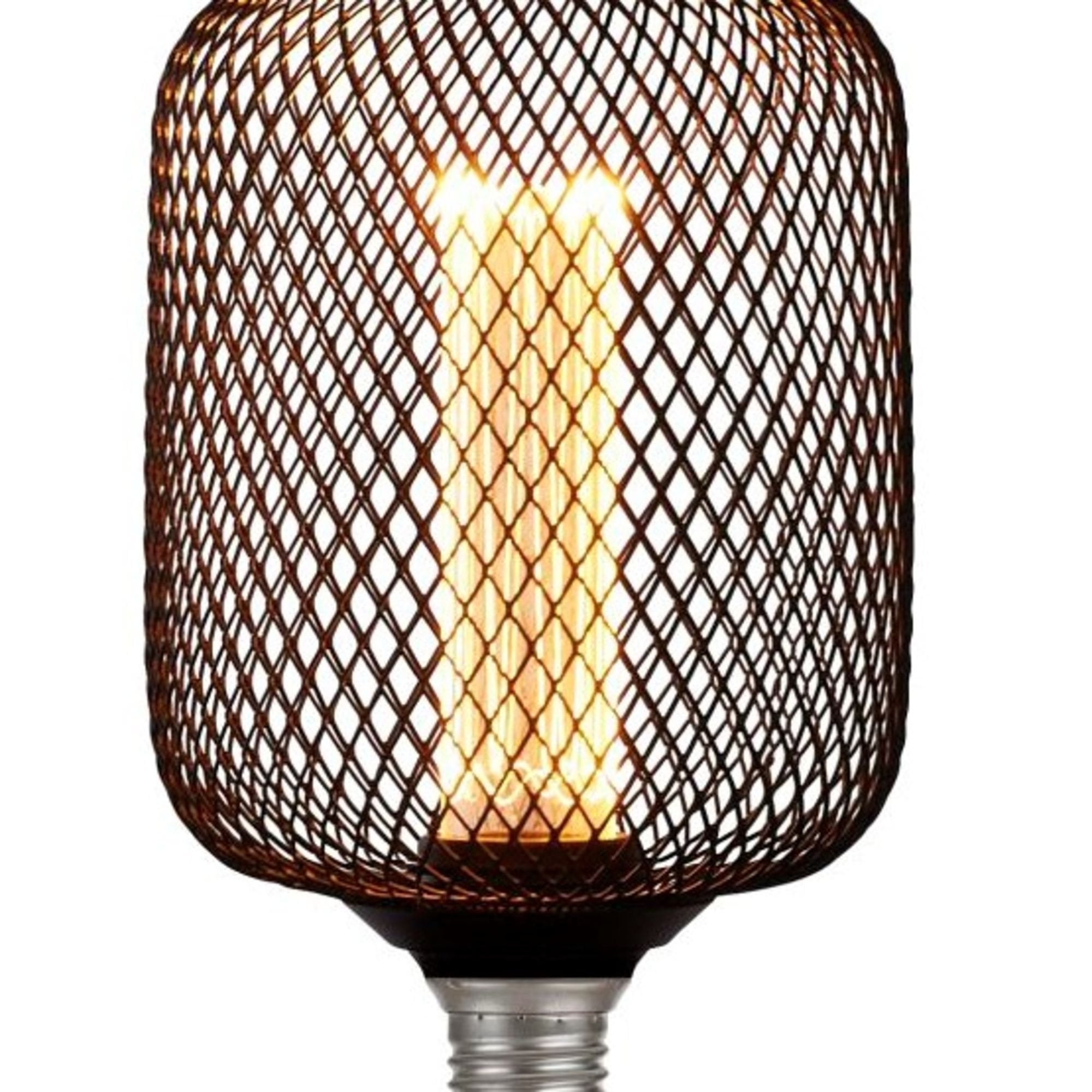 Searchlight E27 LED 3.5W Wire Mesh Effect Drum Lamp - 1800K - Dimmable - Black Metal