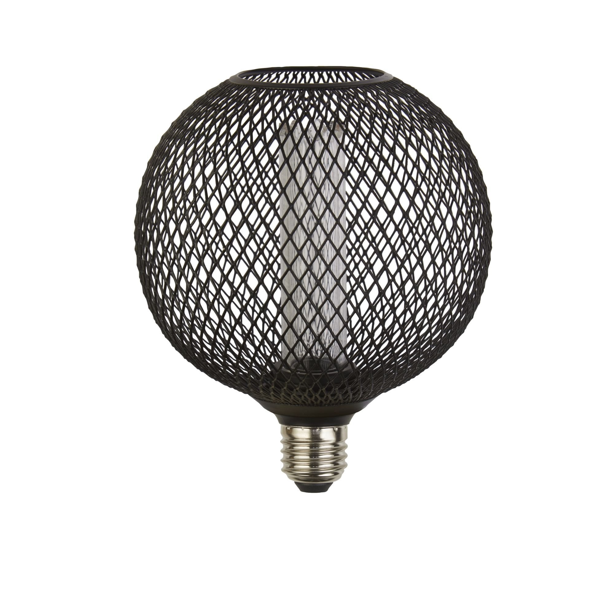 Searchlight E27 LED 3.5W Wire Mesh Effect Globe Lamp - 1800K - Dimmable - Black Metal