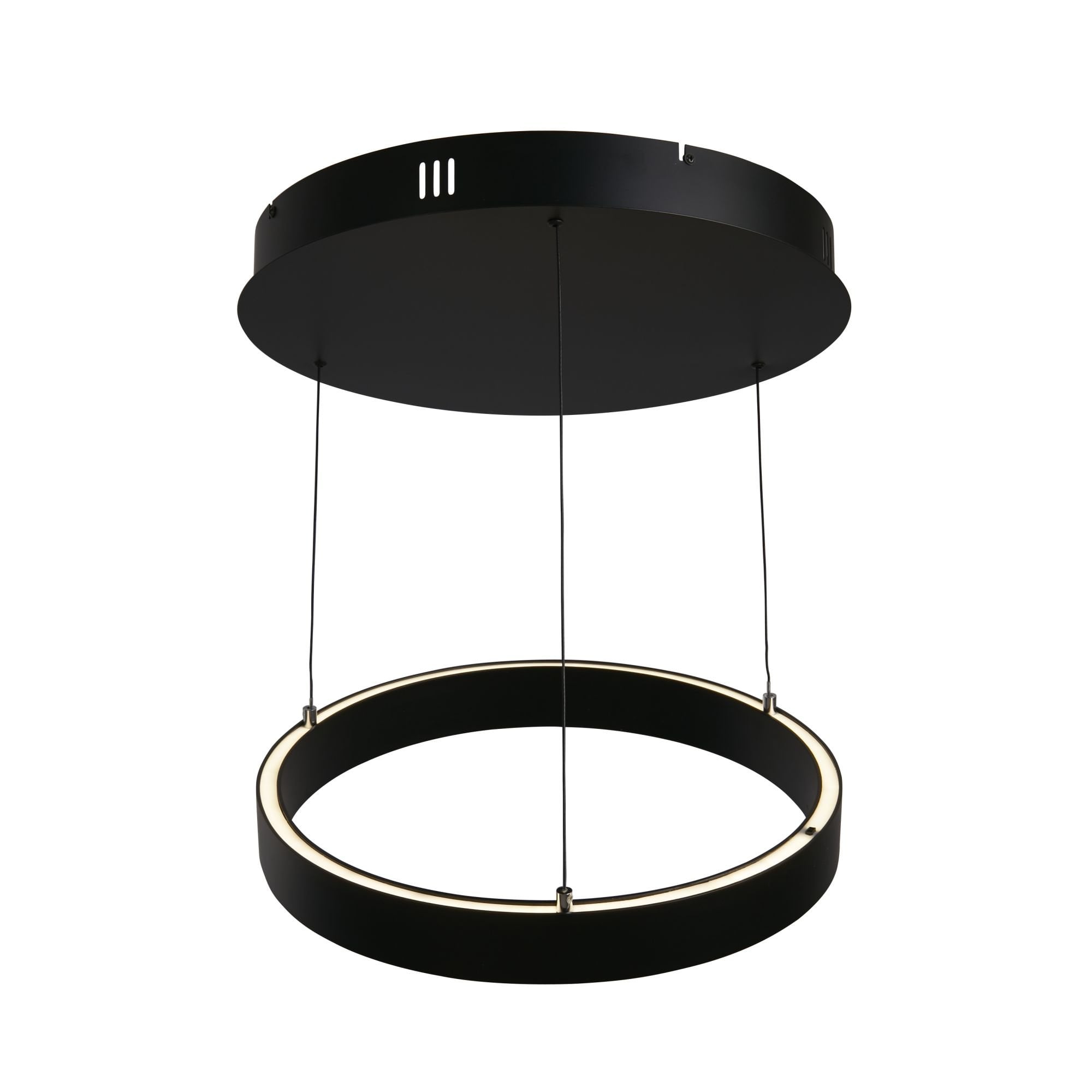 Searchlight Lance 440mm Gesture Control Pendant - Black Metal & Opal Acrylic
