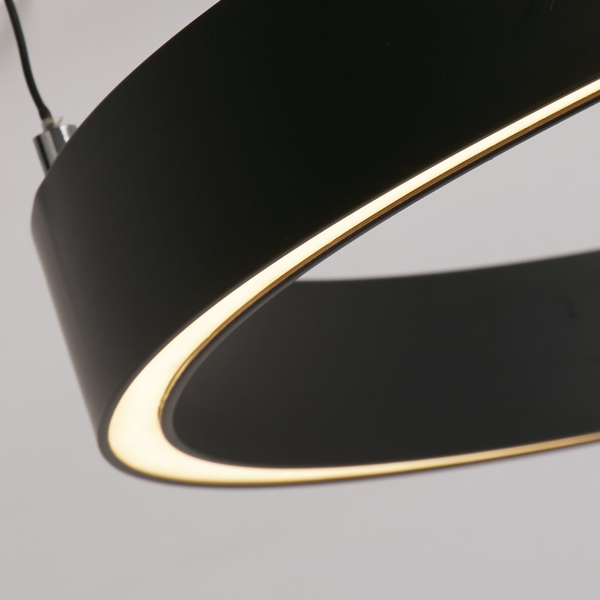 Searchlight Lance 640mm Gesture Control Pendant - Black Metal & Opal Acrylic