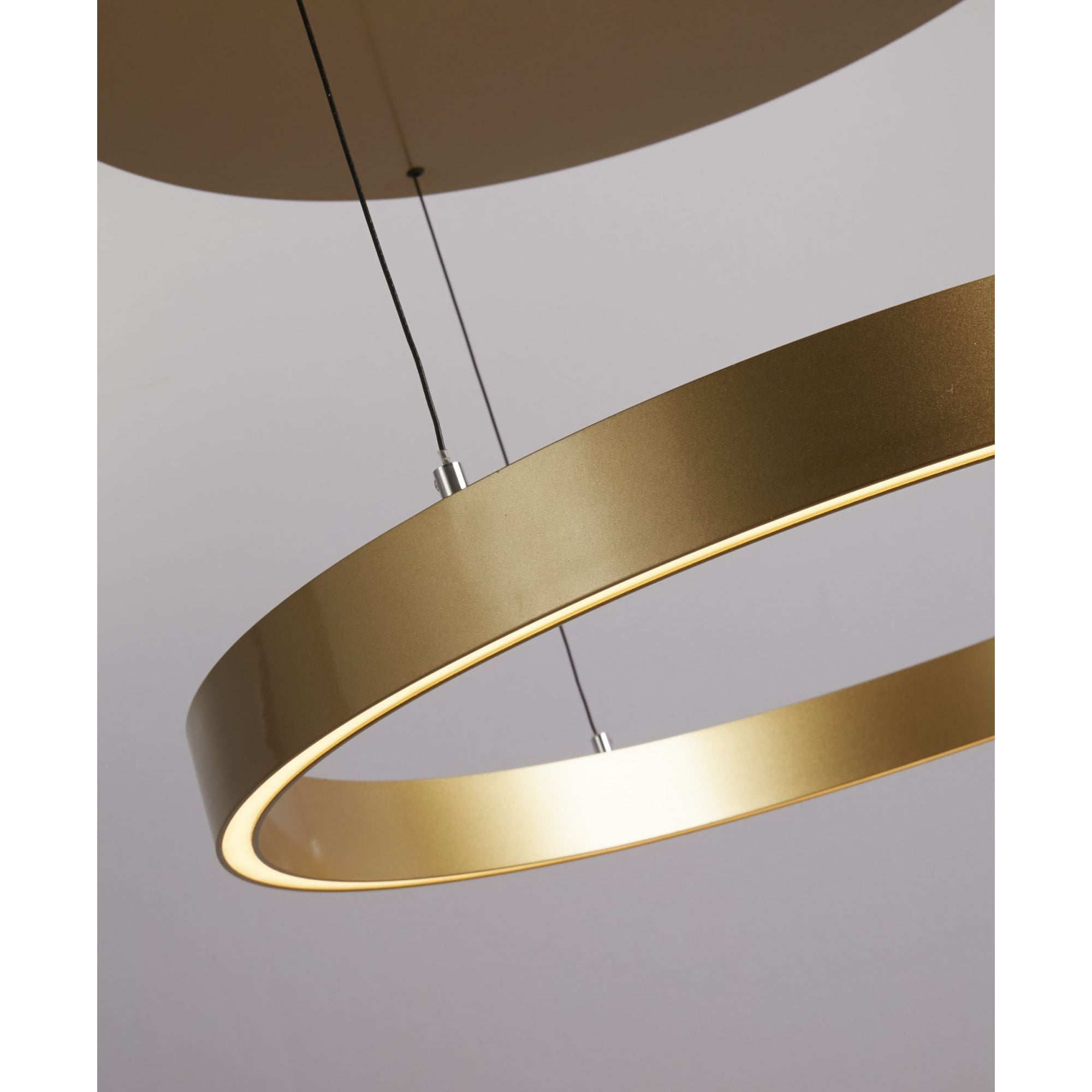 Searchlight Lance 640mm Gesture Control Pendant - Gold Metal & Opal Acrylic