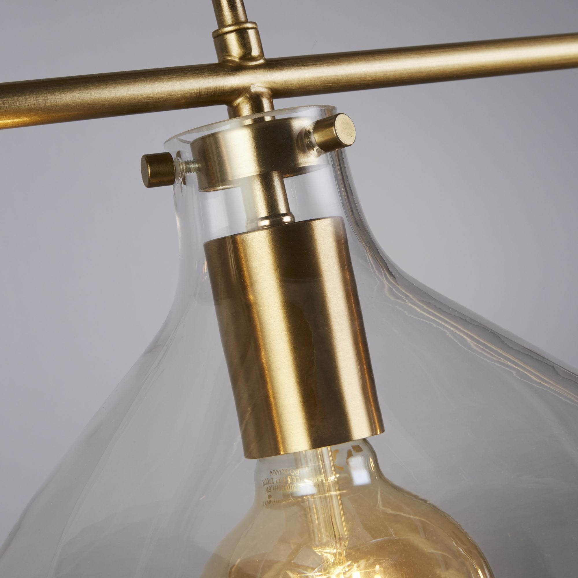 Searchlight Manesty 3 Light Bar Pendant - Brass Metal & Glass