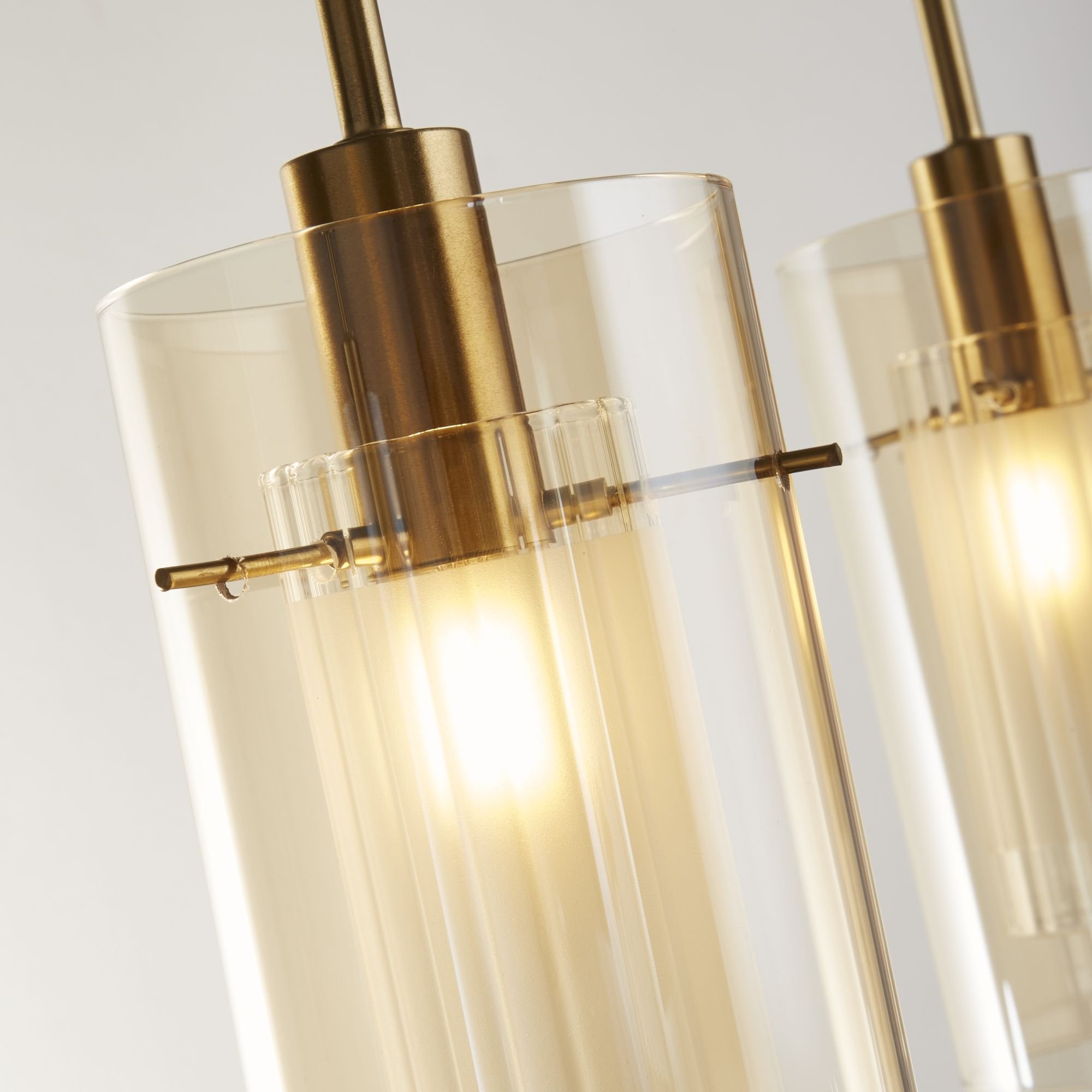 Searchlight Dawson III 3 Light Bar Pendant - Bronze Metal & Champagne Glass