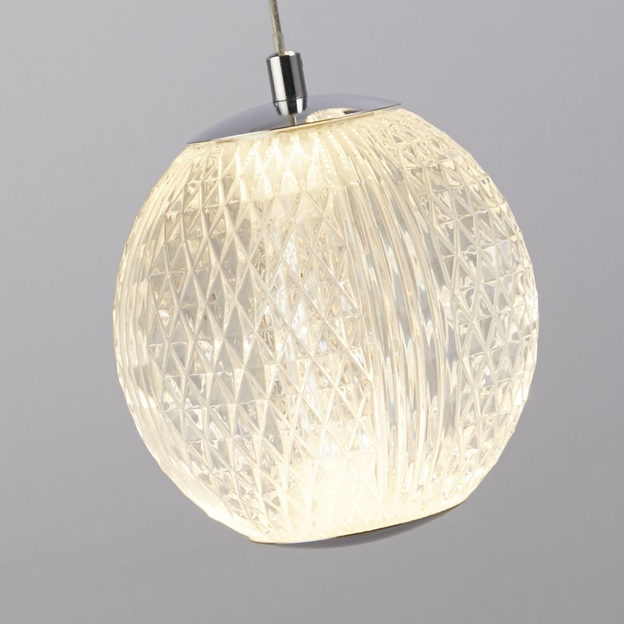 Searchlight Agnes 5 Light Multi-Drop Pendant - Chrome & Clear Acrylic