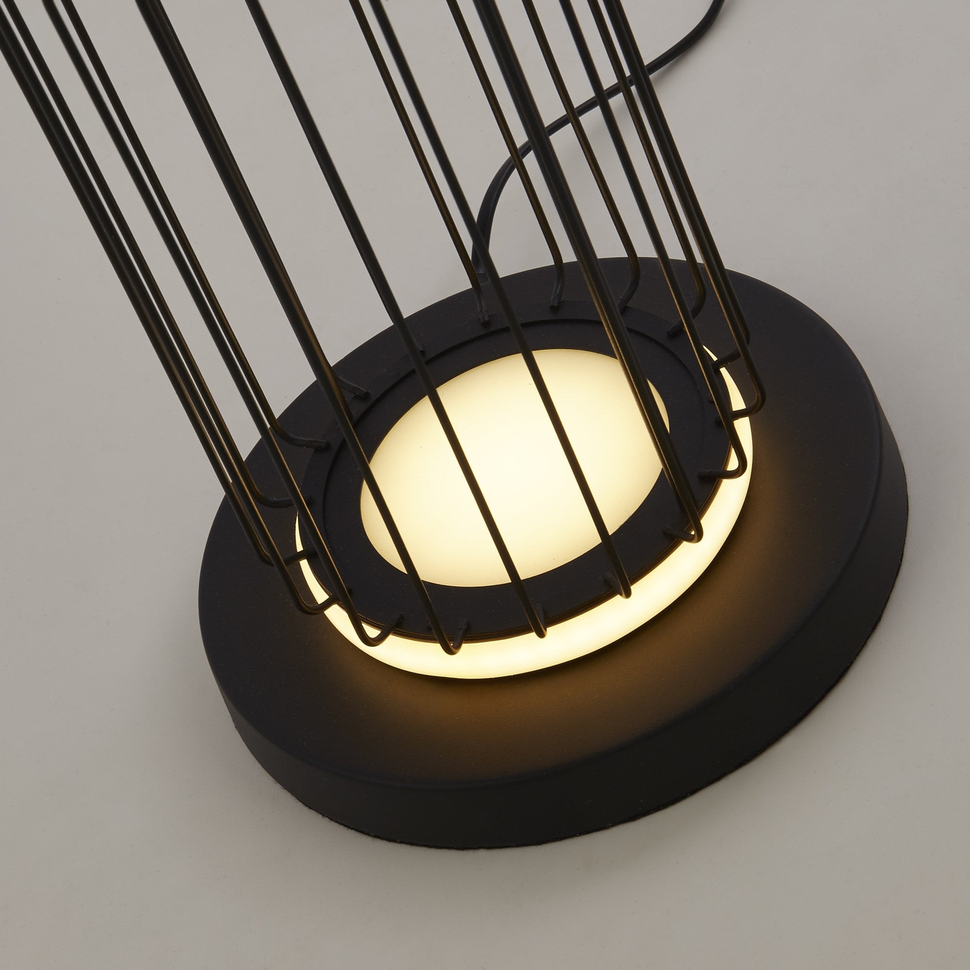 Searchlight Canova Cage Floor Lamp - Black & White Silicon