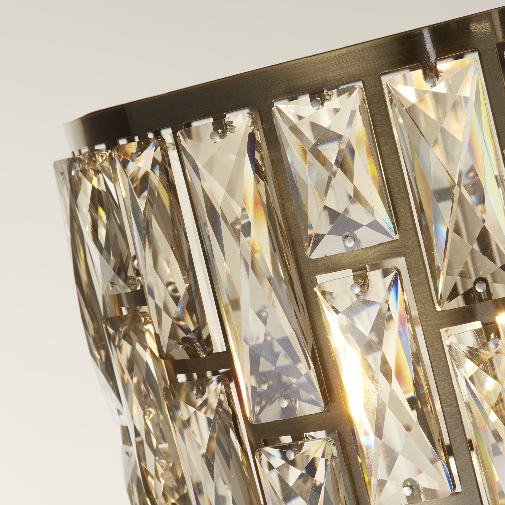 Searchlight Becket Floor Lamp - Antique Brass & Champagne Glass