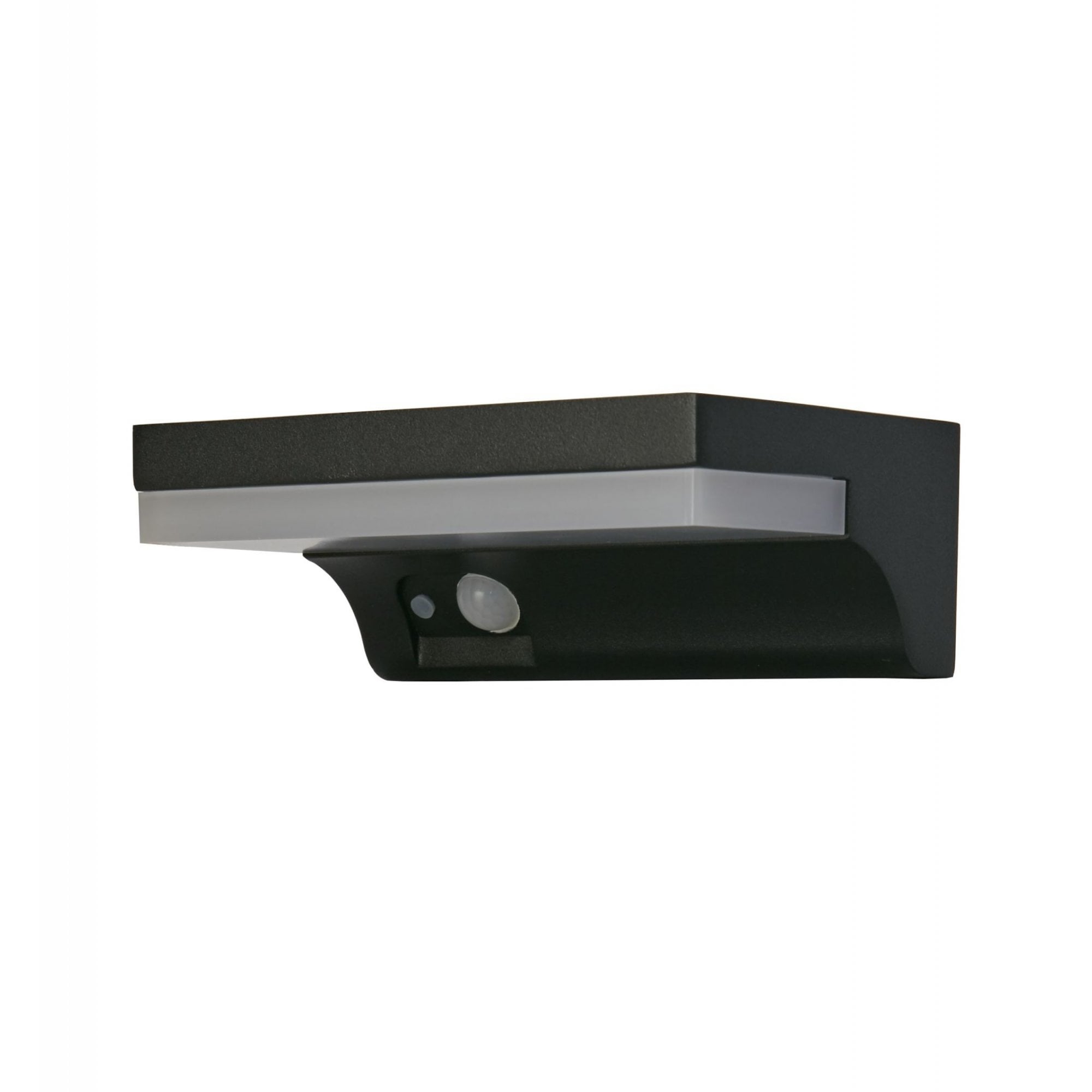 Searchlight Fairfield Solar Outdoor Wall Light with PIR - Black & White Polycarbonate
