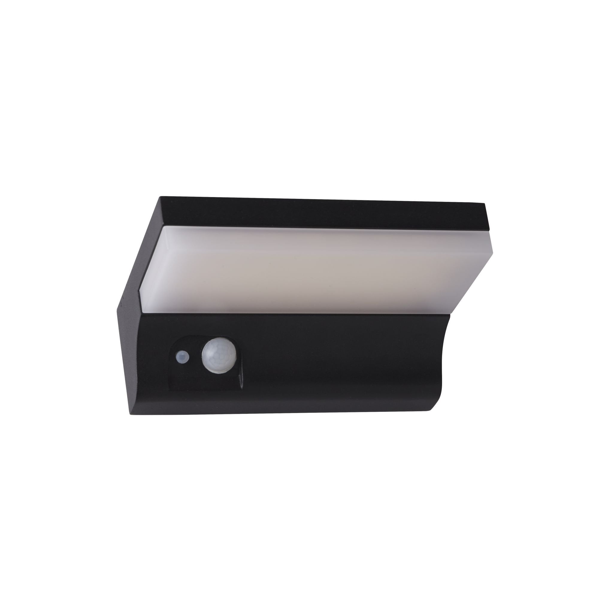 Searchlight Fairfield Solar Outdoor Wall Light with PIR - Black & White Polycarbonate