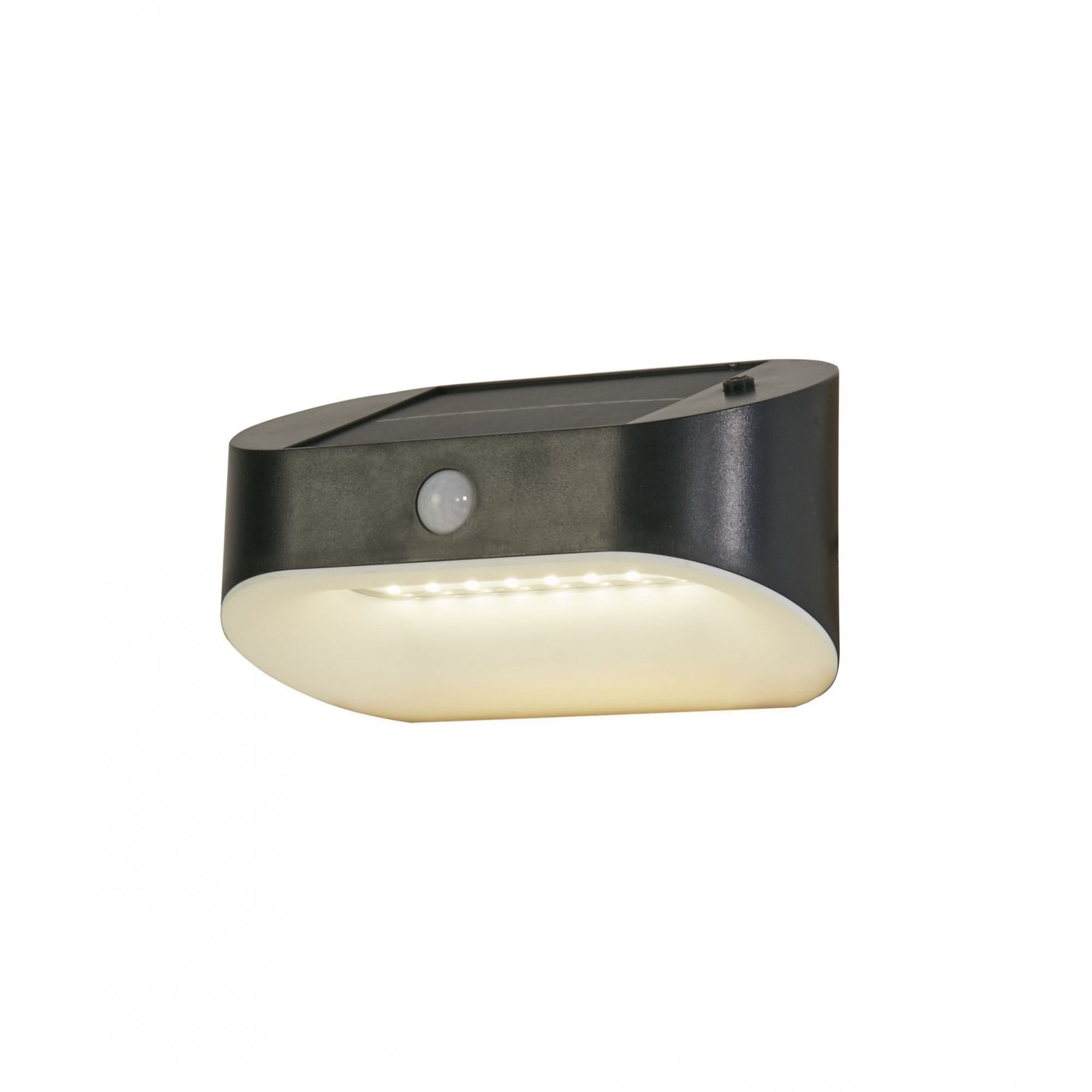 Searchlight Battenburg Solar Outdoor Wall Light with PIR - Black & White Polycarbonate