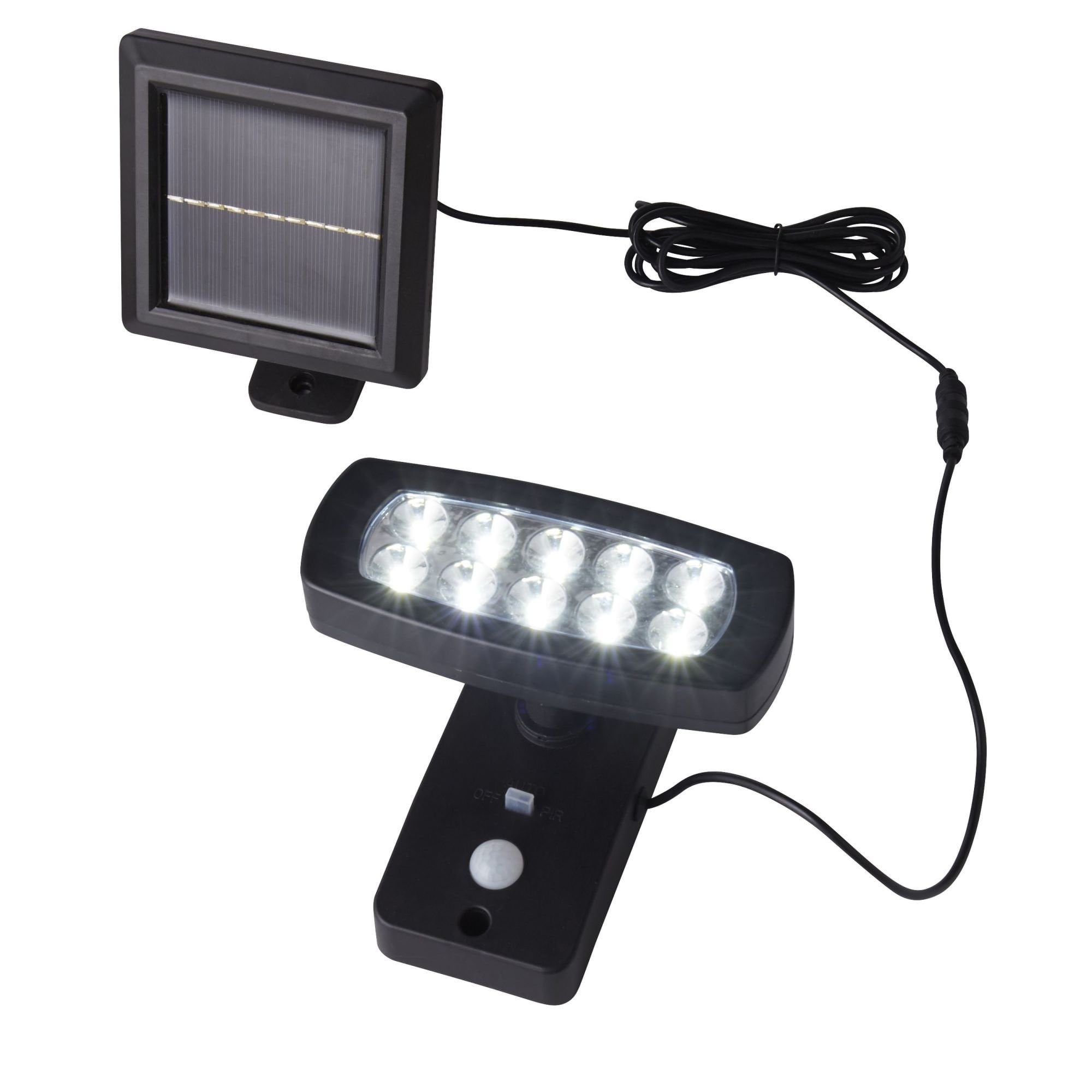 Searchlight Cairo Solar Outdoor Wall Light with PIR - Black & White Polycarbonate
