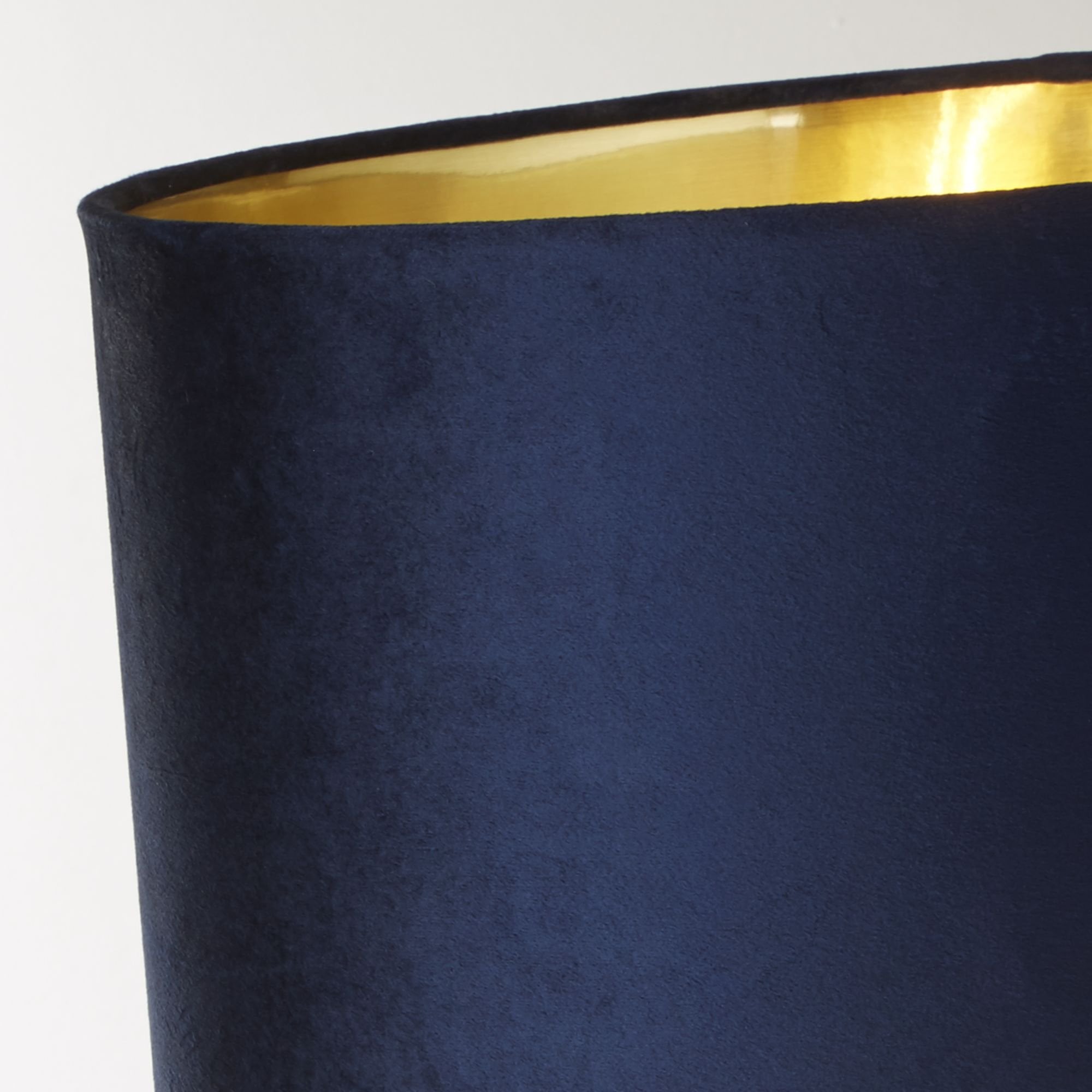 Searchlight Woodside Table Lamp - Antique Brass & Navy Velvet Shade