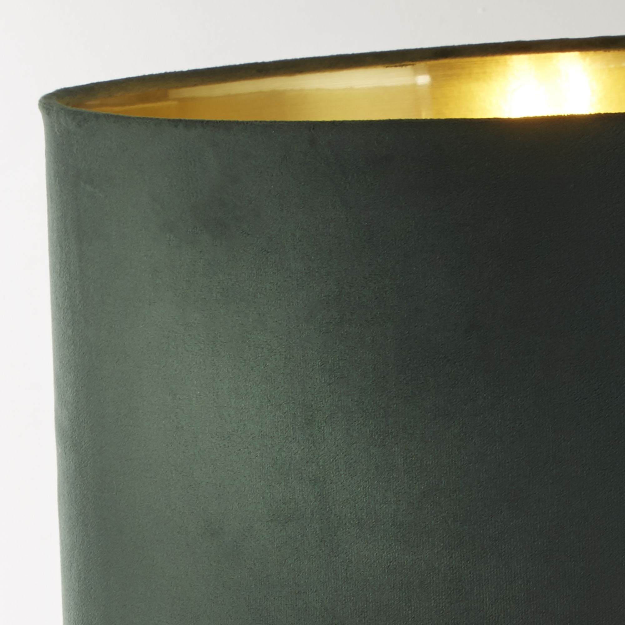 Searchlight Woodside Table Lamp - Antique Brass & Green Velvet Shade