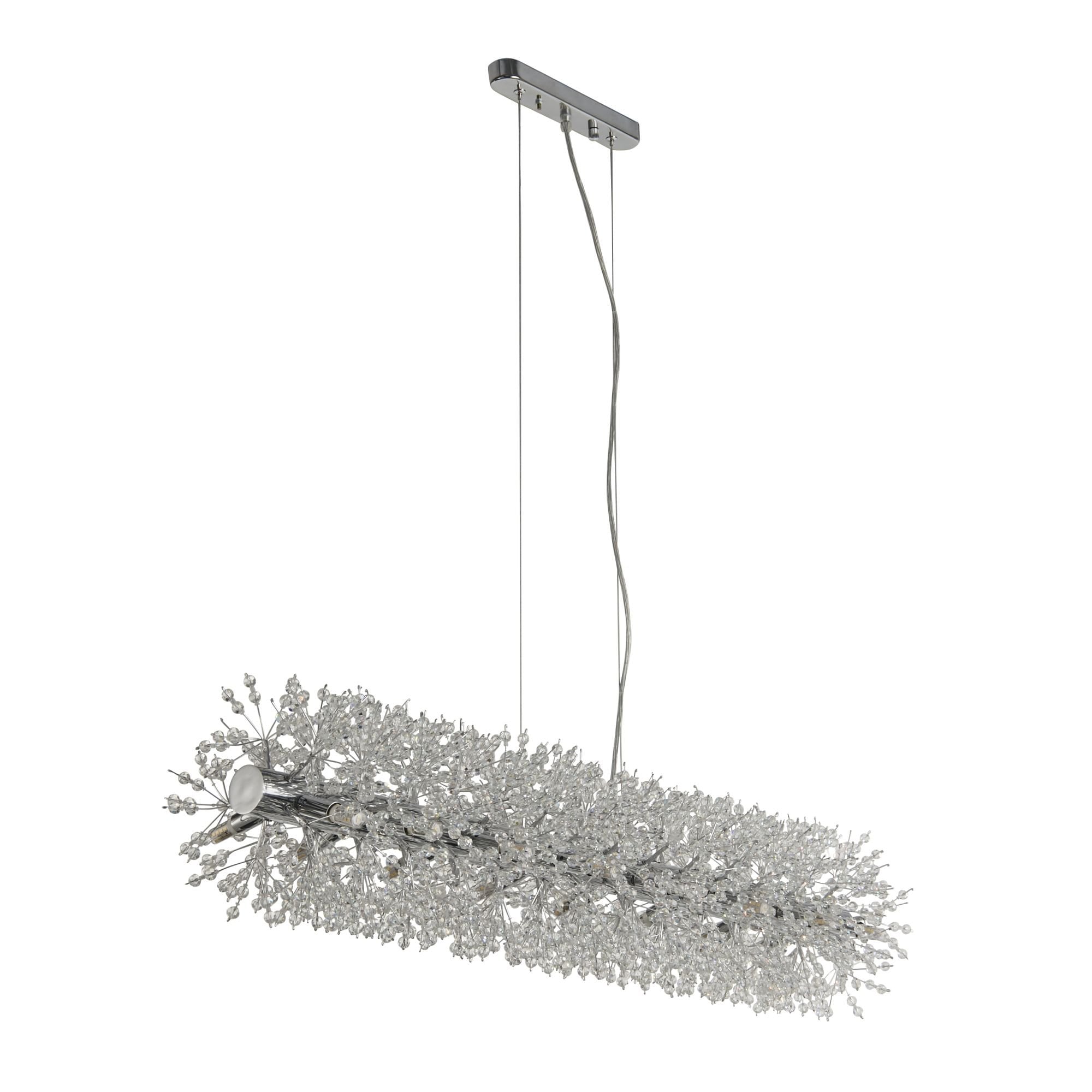 Searchlight Stevenson 16 Light Bar Pendant - Chrome & Glass Beads