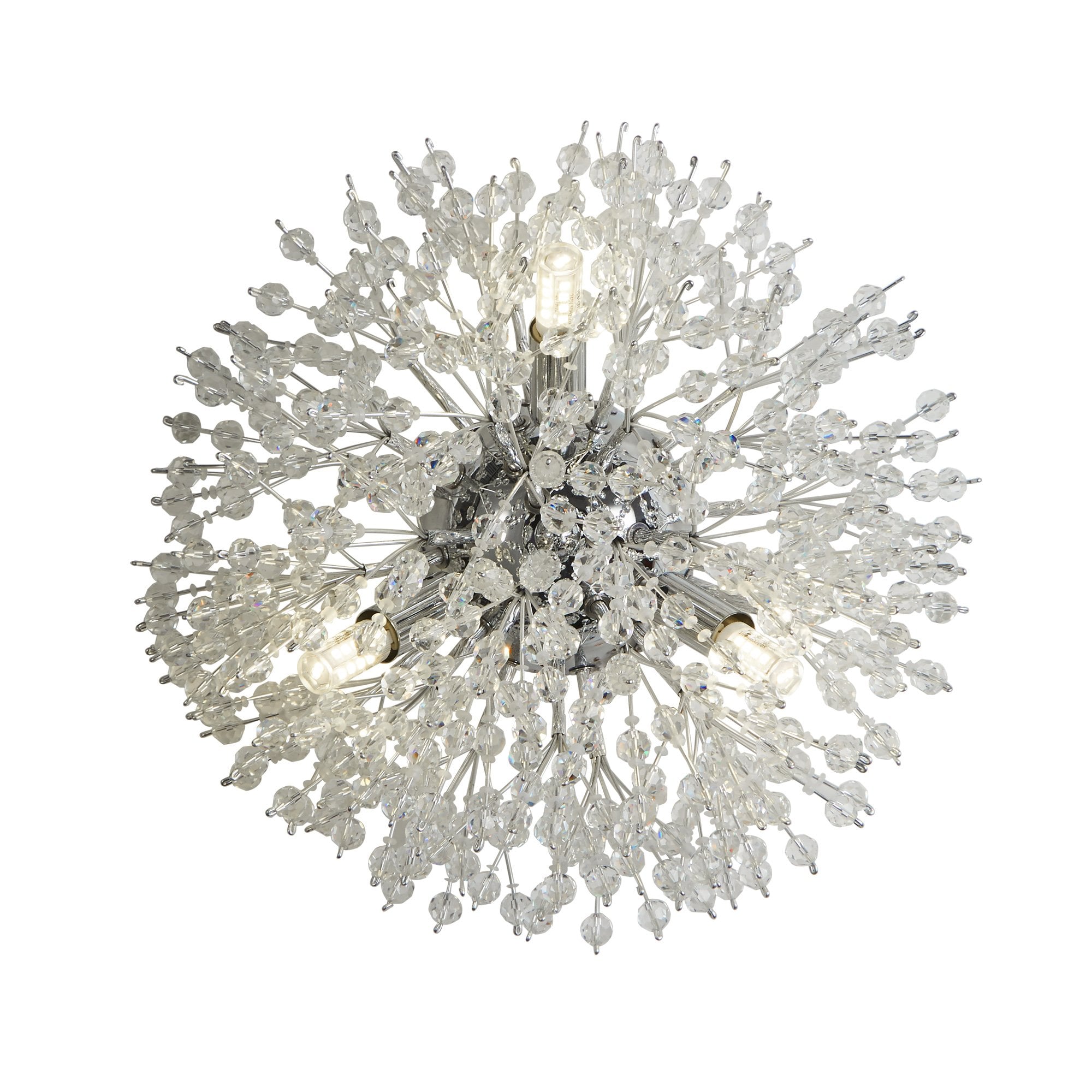 Searchlight Stevenson 3 Light Wall light - Chrome & Glass Beads