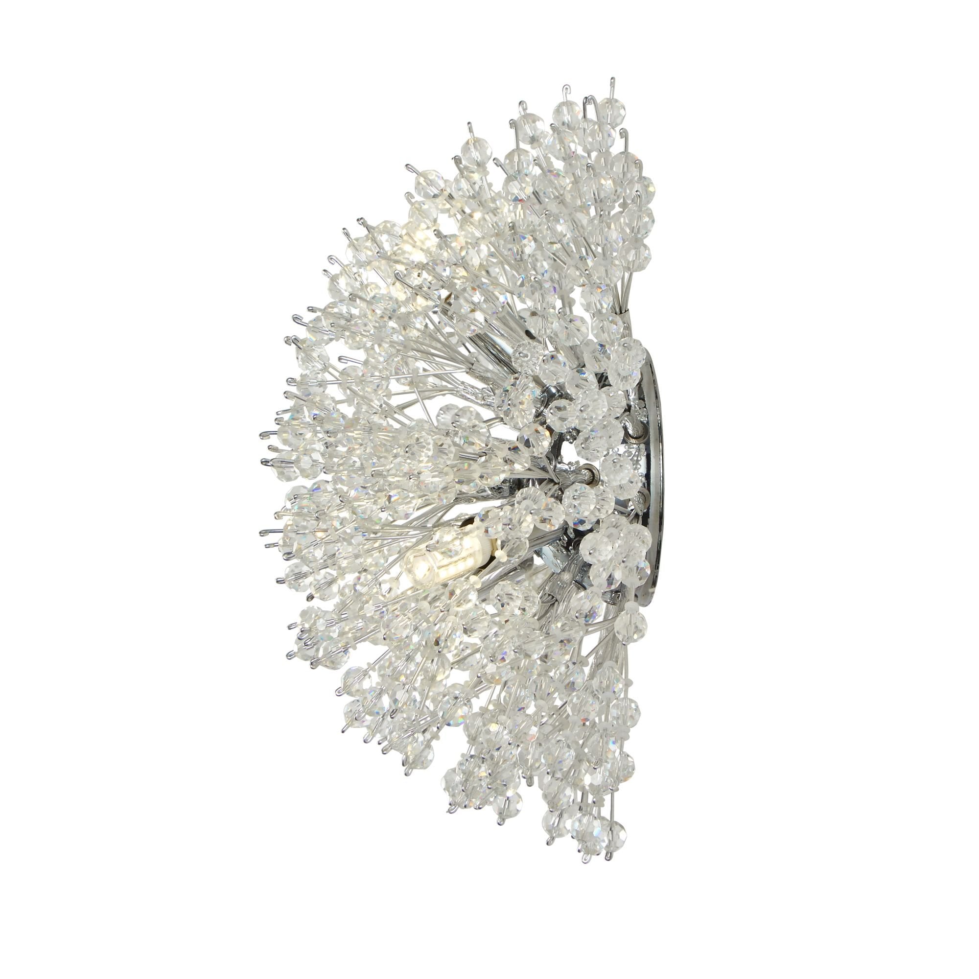 Searchlight Stevenson 3 Light Wall light - Chrome & Glass Beads