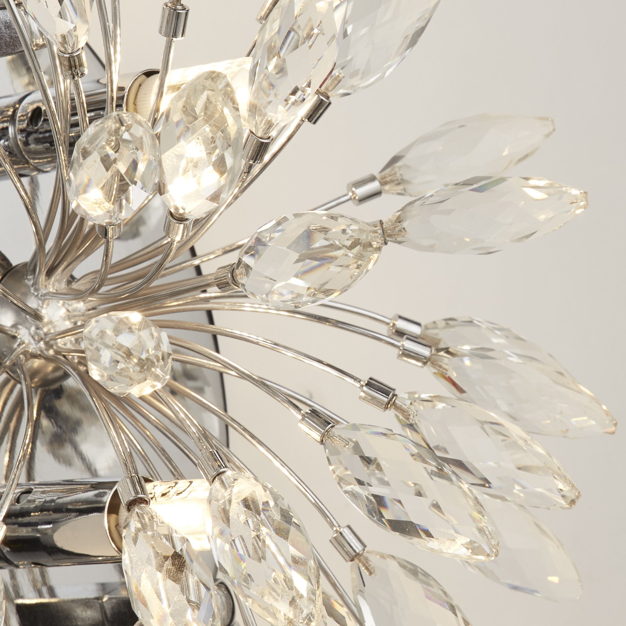 Searchlight Paradise 4 Light Wall Light - Chrome & Crystal