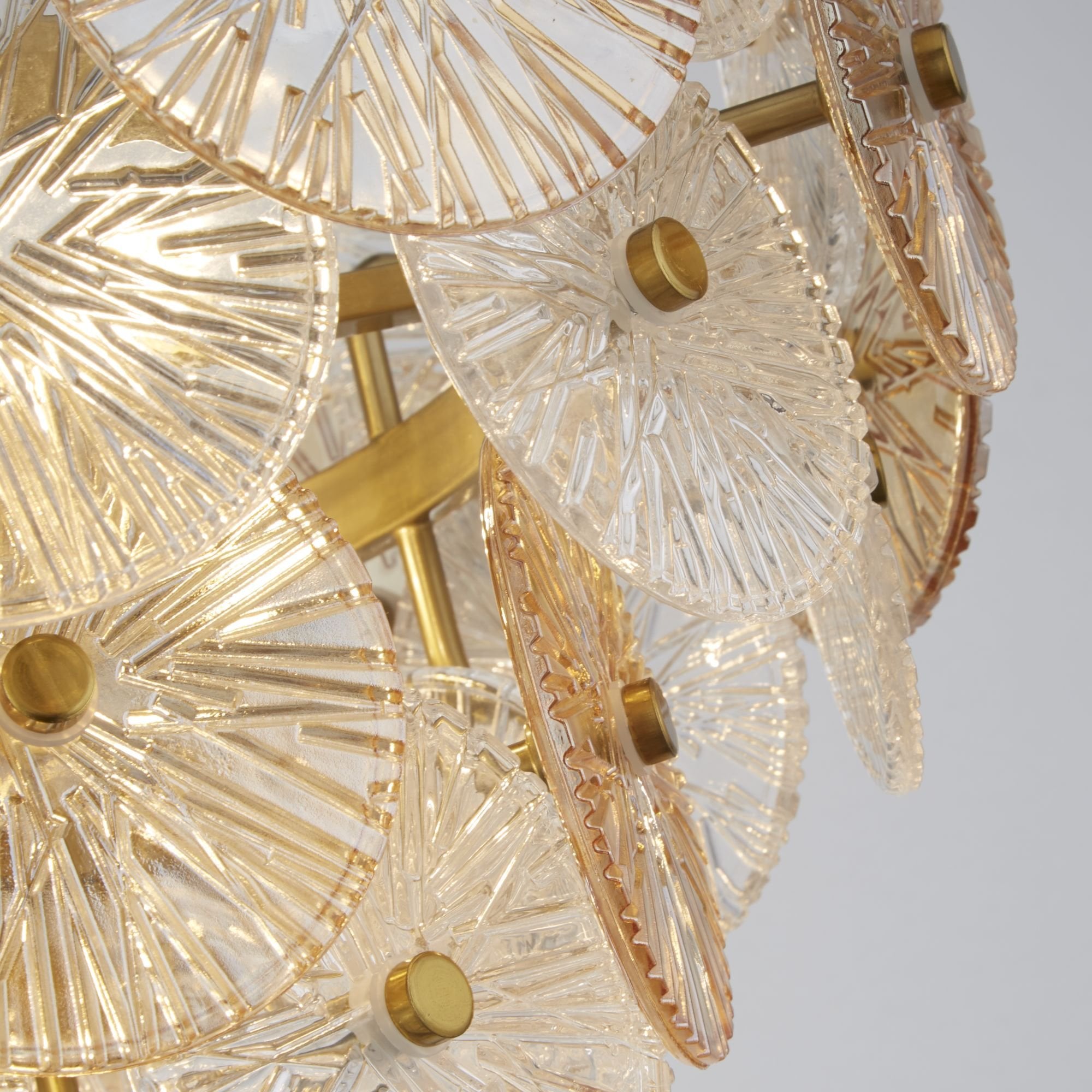 Searchlight Woodbine 5 Light Pendant - Bronze, Clear & Amber Glass