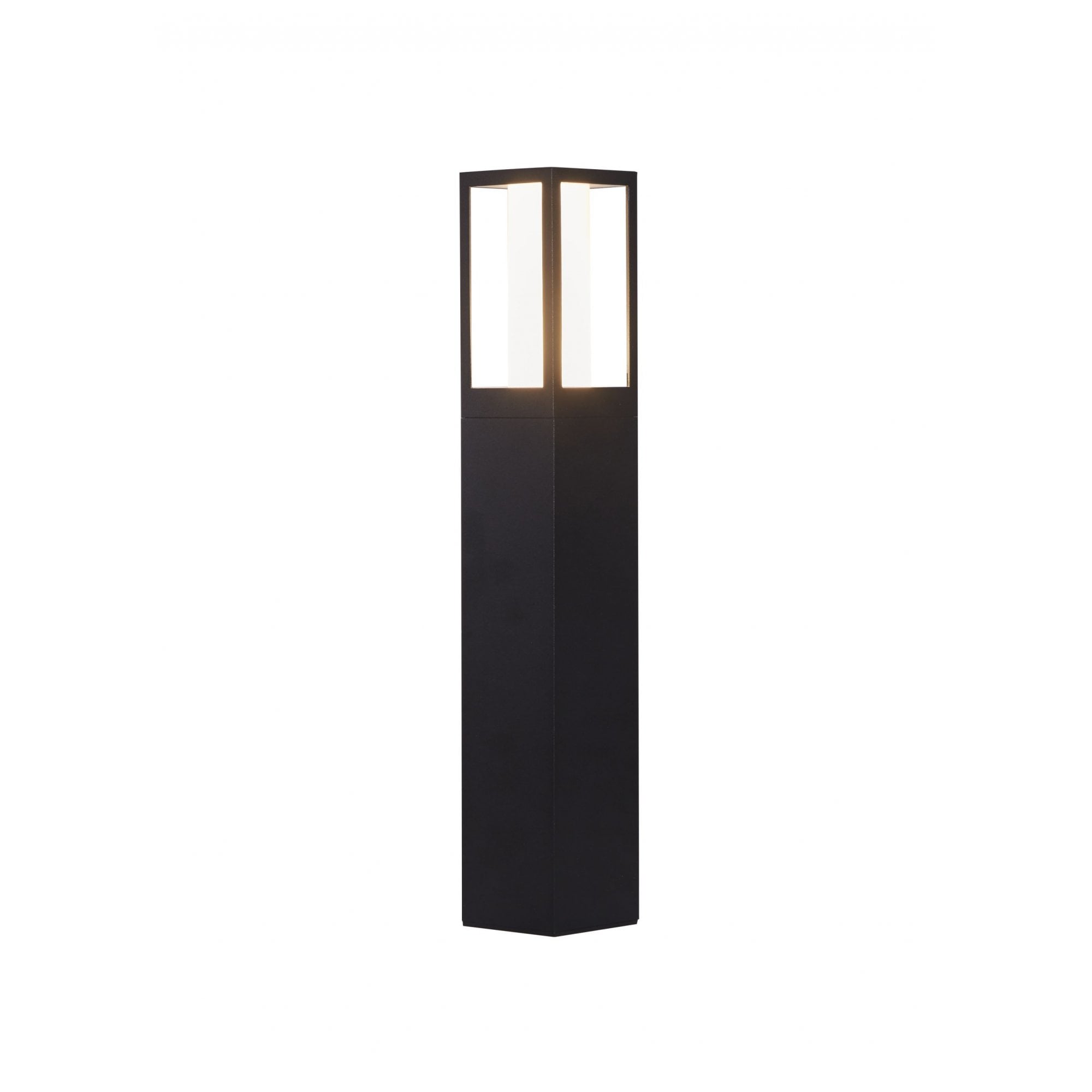 Searchlight Badminton 450mm Outdoor Post - Black & Matt White Polycarbonate