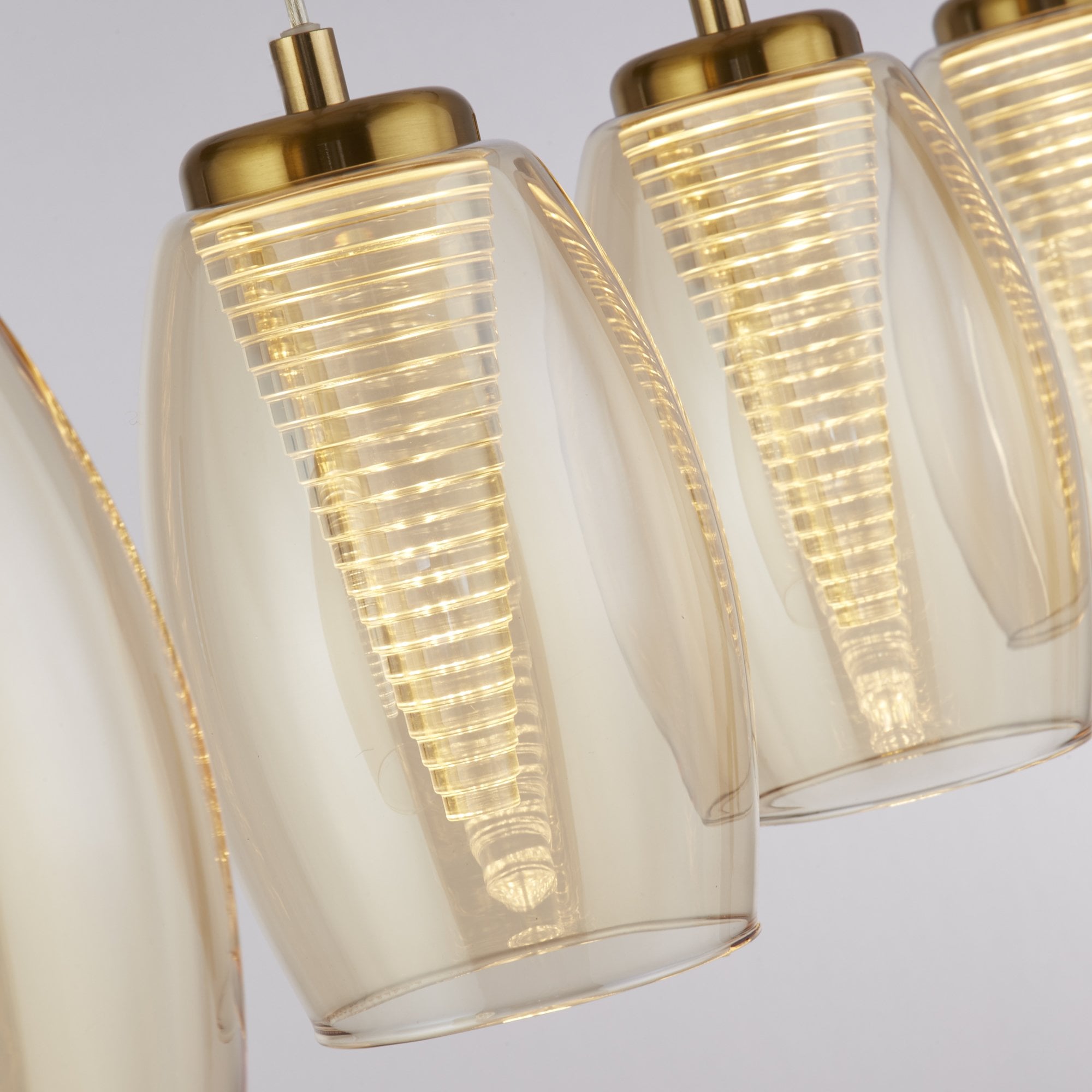 Searchlight Chapman 4 Light Bar Pendant - Bronze & Champagne Glass