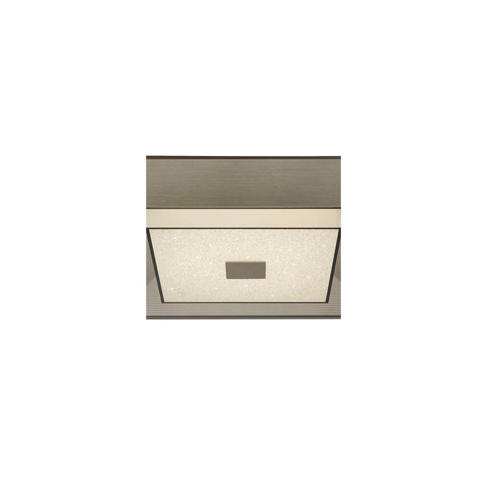 Searchlight Raffles LED Flush Ceiling Light - Silver & Crystal Sand