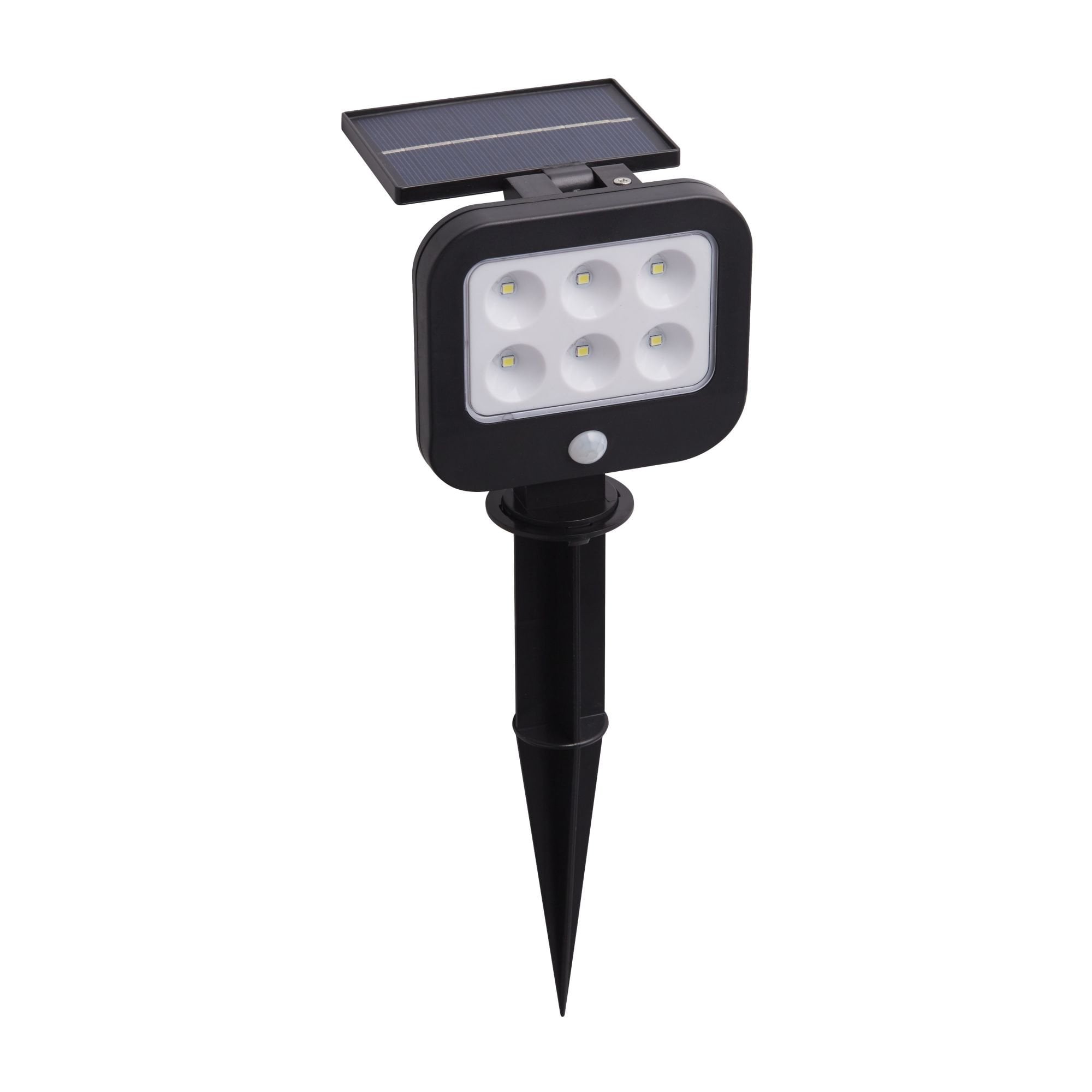 Searchlight Lamport Solar Outdoor Spike with PIR - Black & White Polycarbonate