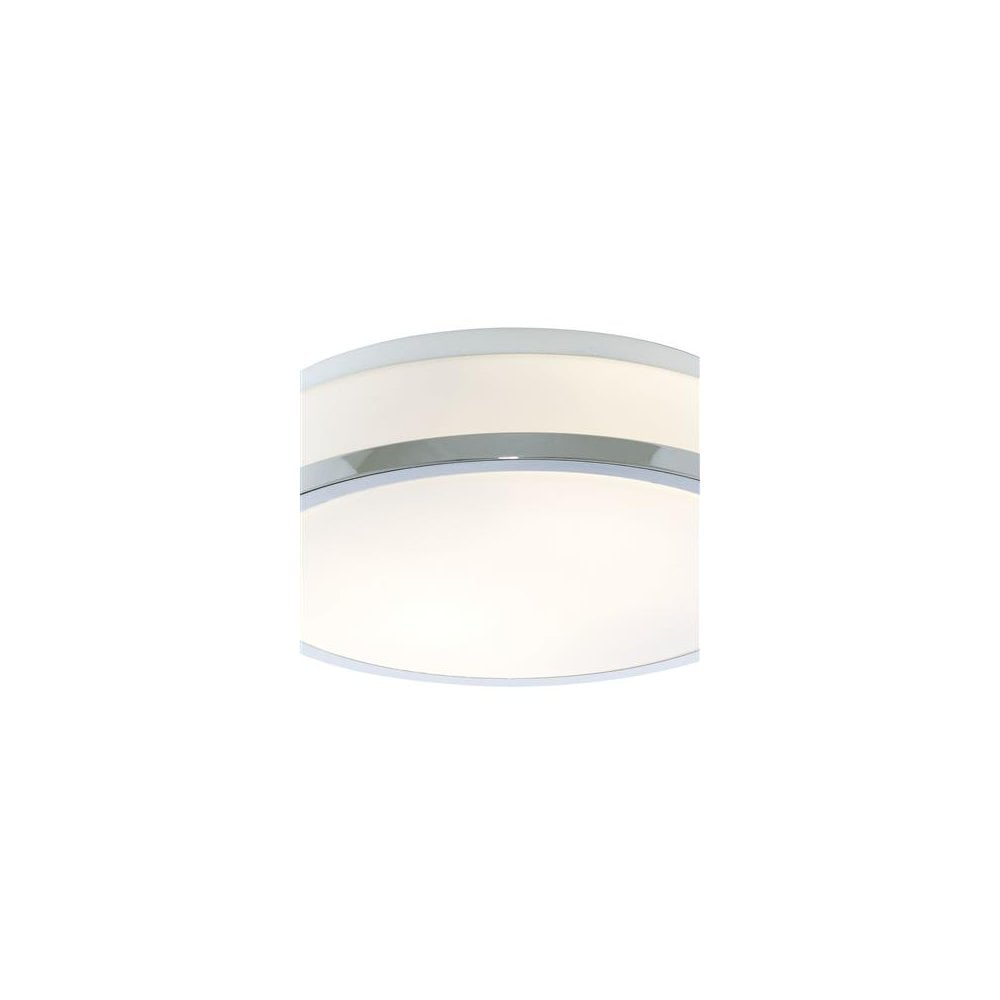 Searchlight Cannock 39cm 2 Light Flush - Chrome & White Glass