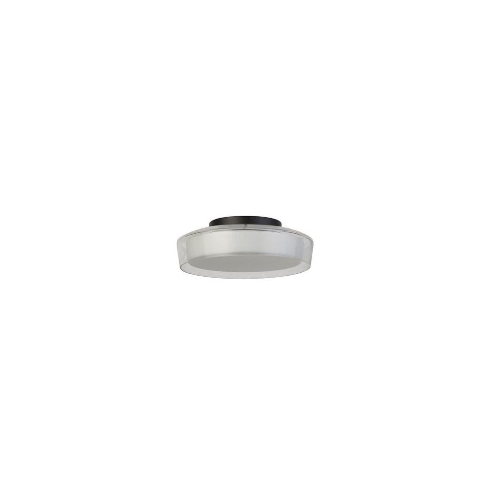 Searchlight Posh Flush - Black, Clear & Opal Glass