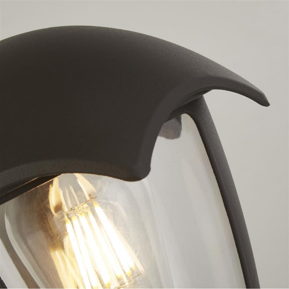 Searchlight Bembridge 30cm Outdoor Post - Grey & Clear Polycarbonate