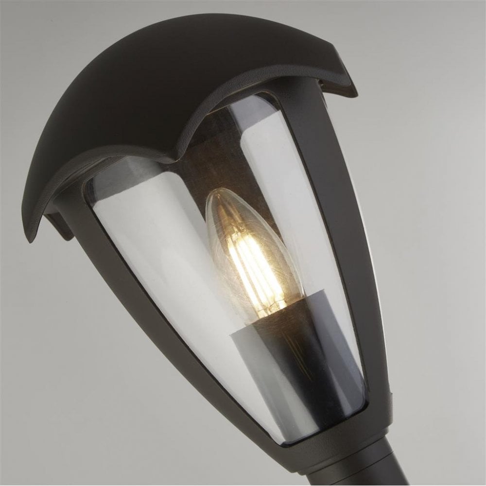 Searchlight Bembridge 97cm Outdoor Post - Grey & Clear Polycarbonate