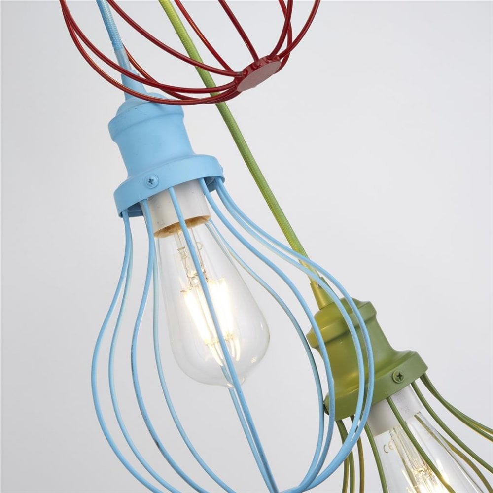 Searchlight Nimrod 3 Light Pendant - Multicoloured