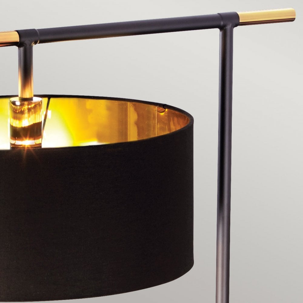 Elstead Balance 1 Light Floor Lamp - Black & Polished Brass