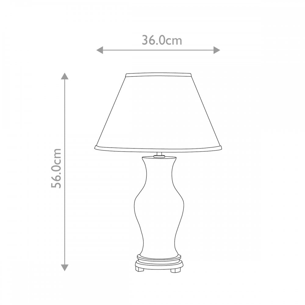 Elstead Majin Jar 1 Light Table Lamp - Oxblood Red with Polycotton shade