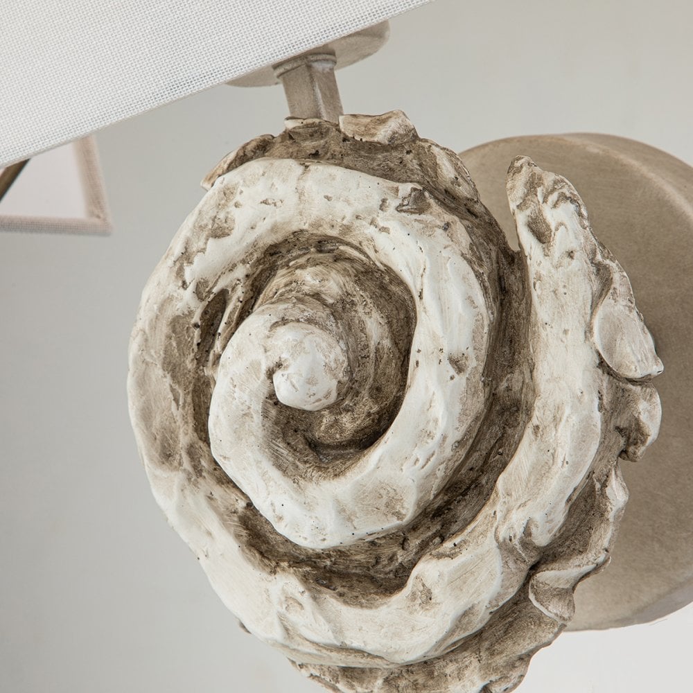 Flambeau Swirl 1 Light Large Wall Light - Bone White