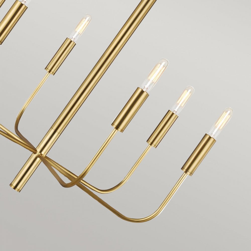 Feiss Brianna 6 Light Chandelier - Burnished Brass