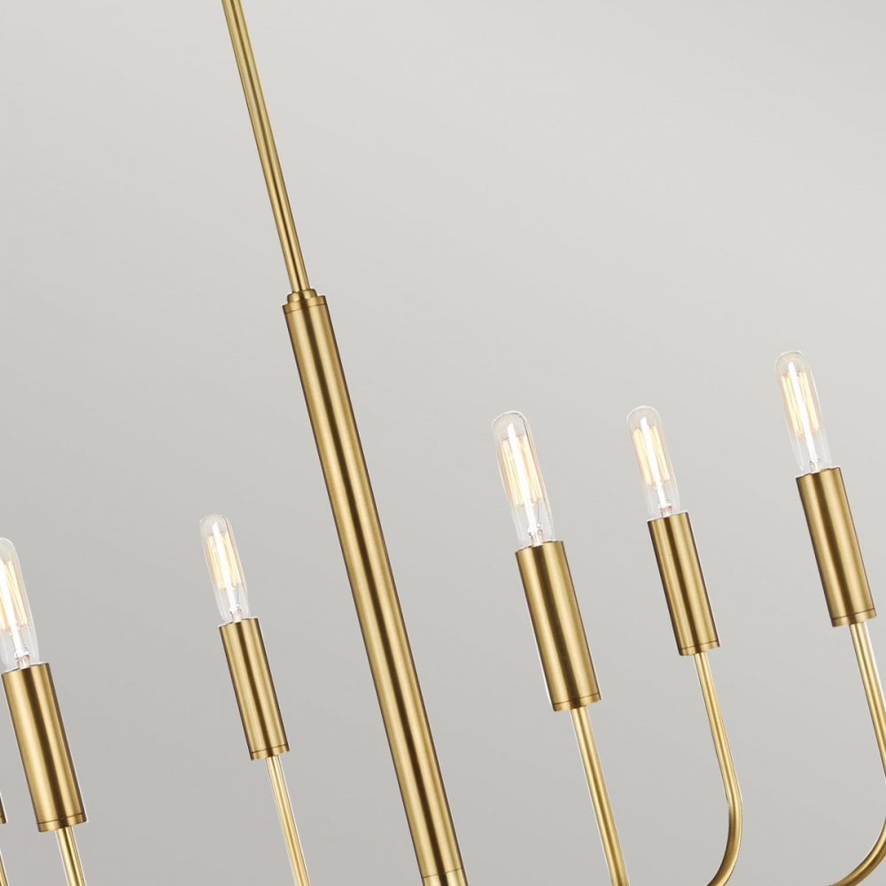 Feiss Brianna 6 Light Chandelier - Burnished Brass