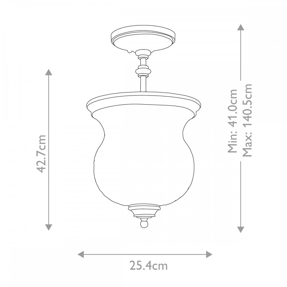 Feiss Pickering Lane 3 Light Semi-Flush - Polished Nickel
