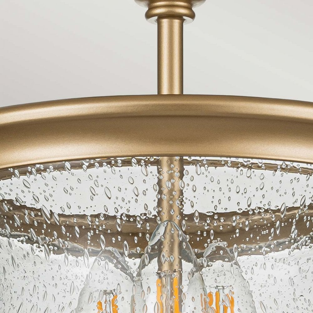 Feiss Pickering Lane 3 Light Semi-Flush - Painted Natural Brass