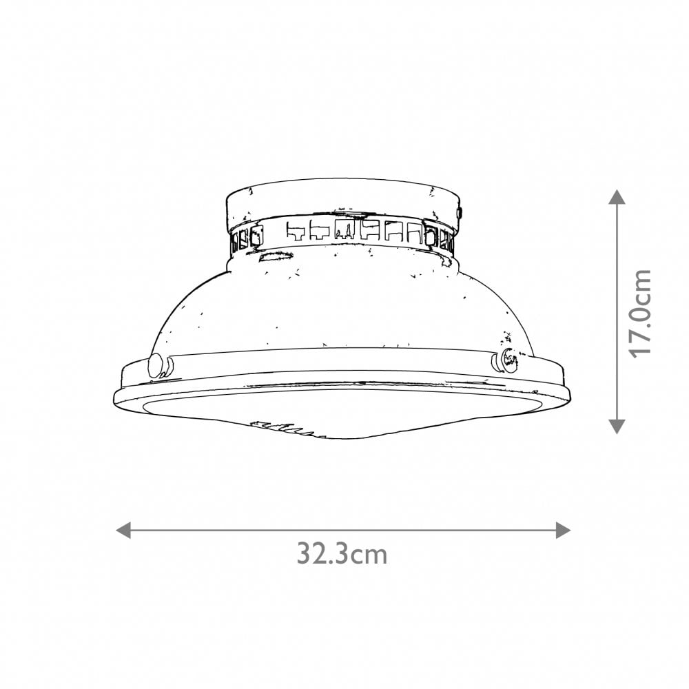 Hinkley Amelia 2 Light Flush Light - Polished Chrome