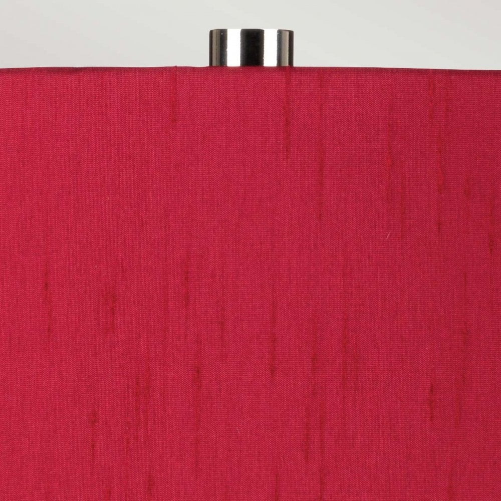 Elstead Isla 1 Light Table Lamp - White, Polished Nickel & Red