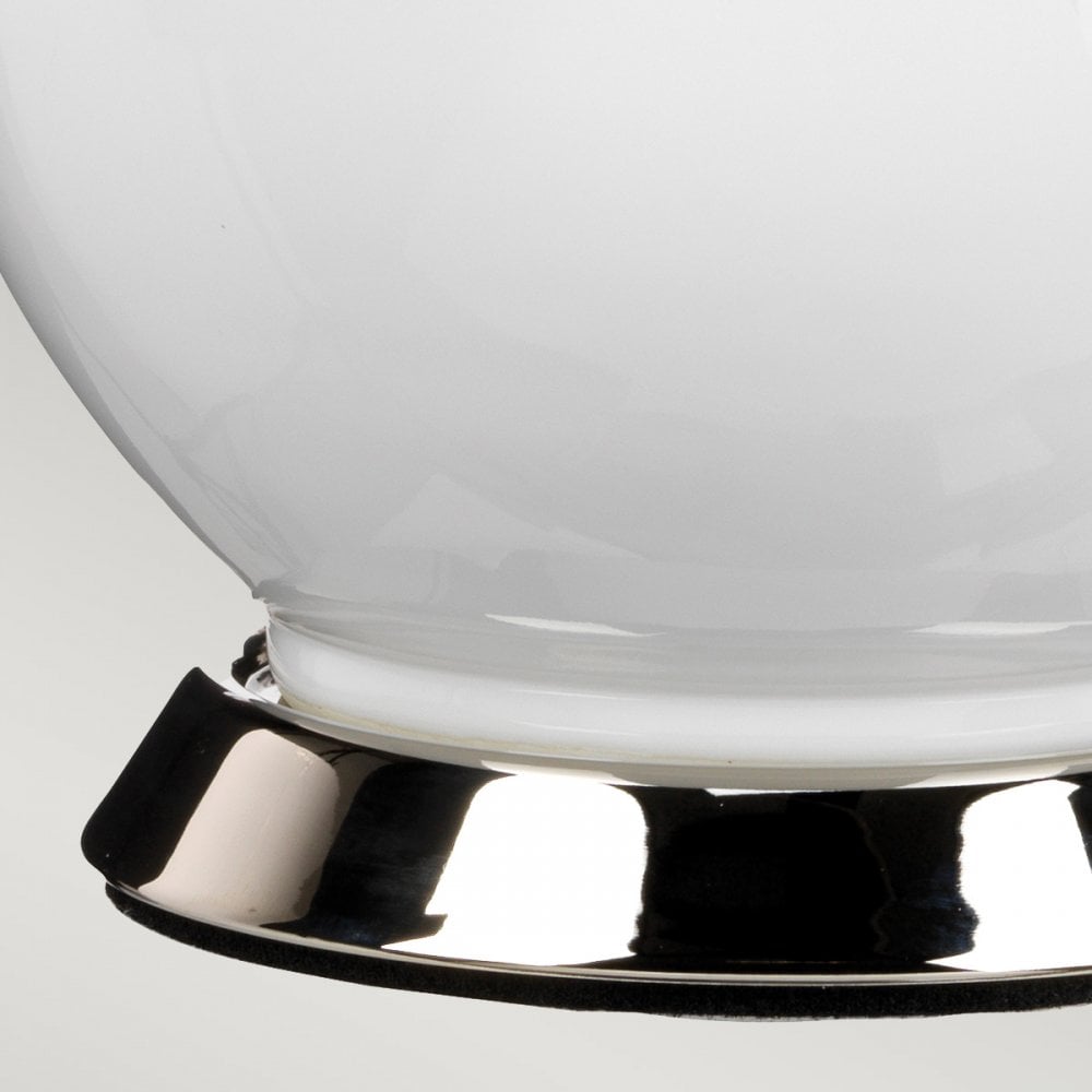 Elstead Isla 1 Light Table Lamp - White, Polished Nickel & Red