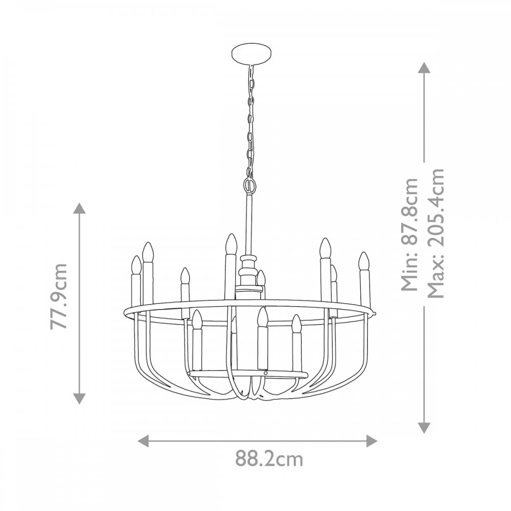 Kichler Capitol Hill 12 Light Chandelier - Brushed Nickel