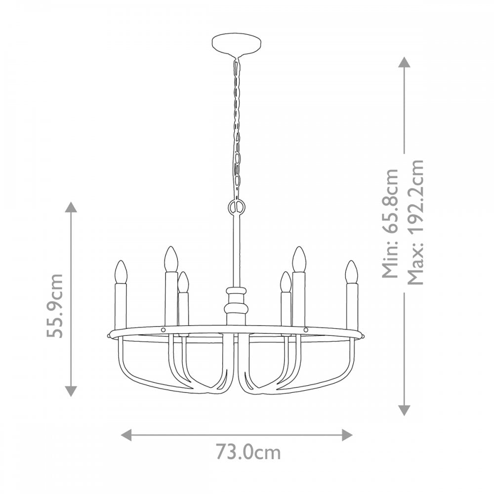 Kichler Capitol Hill 6 Light Chandelier - Painted Natural Brass